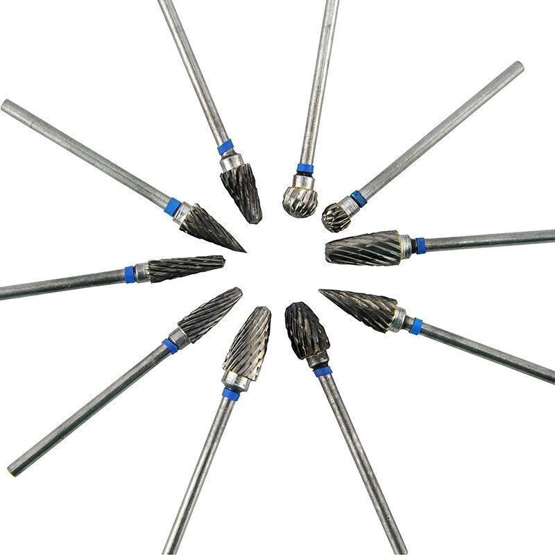 10 Pcs Dental Lab Tungsten Steel Carbide Burs Polishing Bur Drills HP 2.35mm
