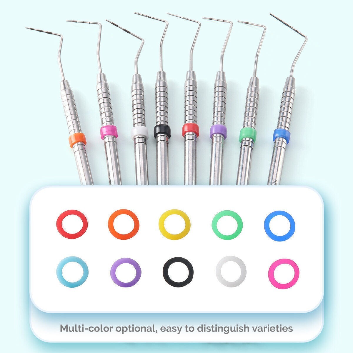 Dental Silicone Color Code Rings for Dental Instrument Circle Organize up to 300