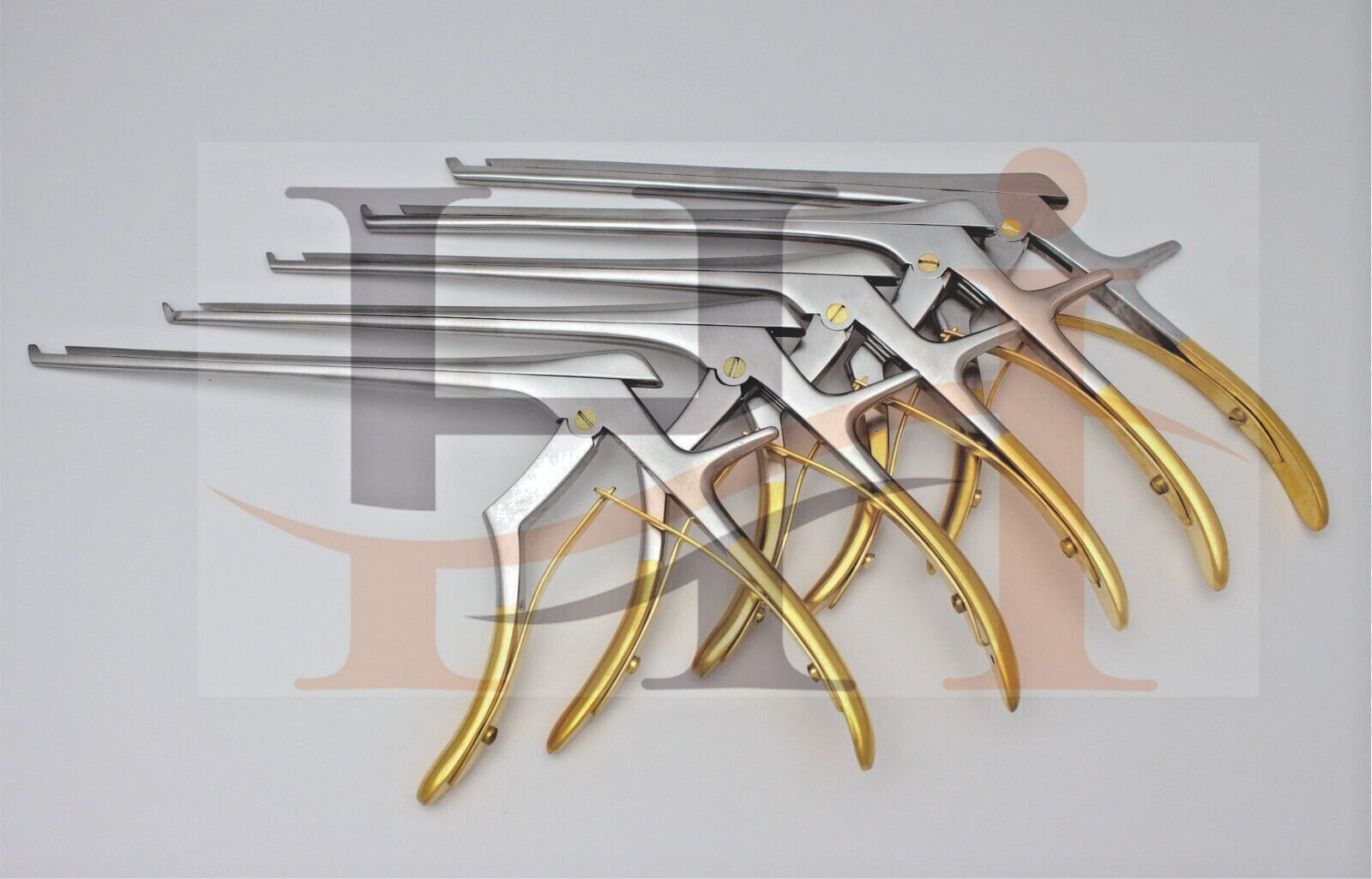 Kerrison Rongeurs 7″ Set of 5 PCs Gold (1,2,3,4,5mm) Cervical Orthopedic