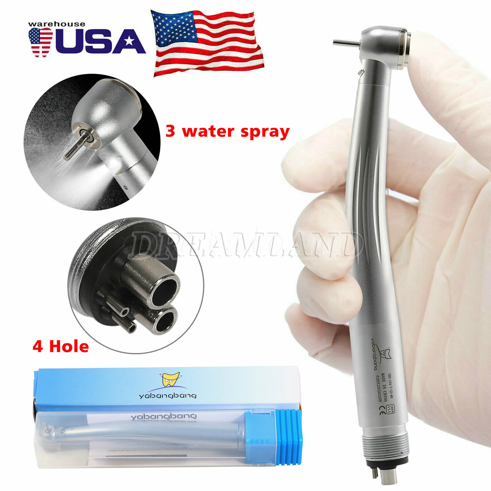 Dental LED E-generator Fiber Optic High Speed Handpiece 2Holes 4-Holes FDA
