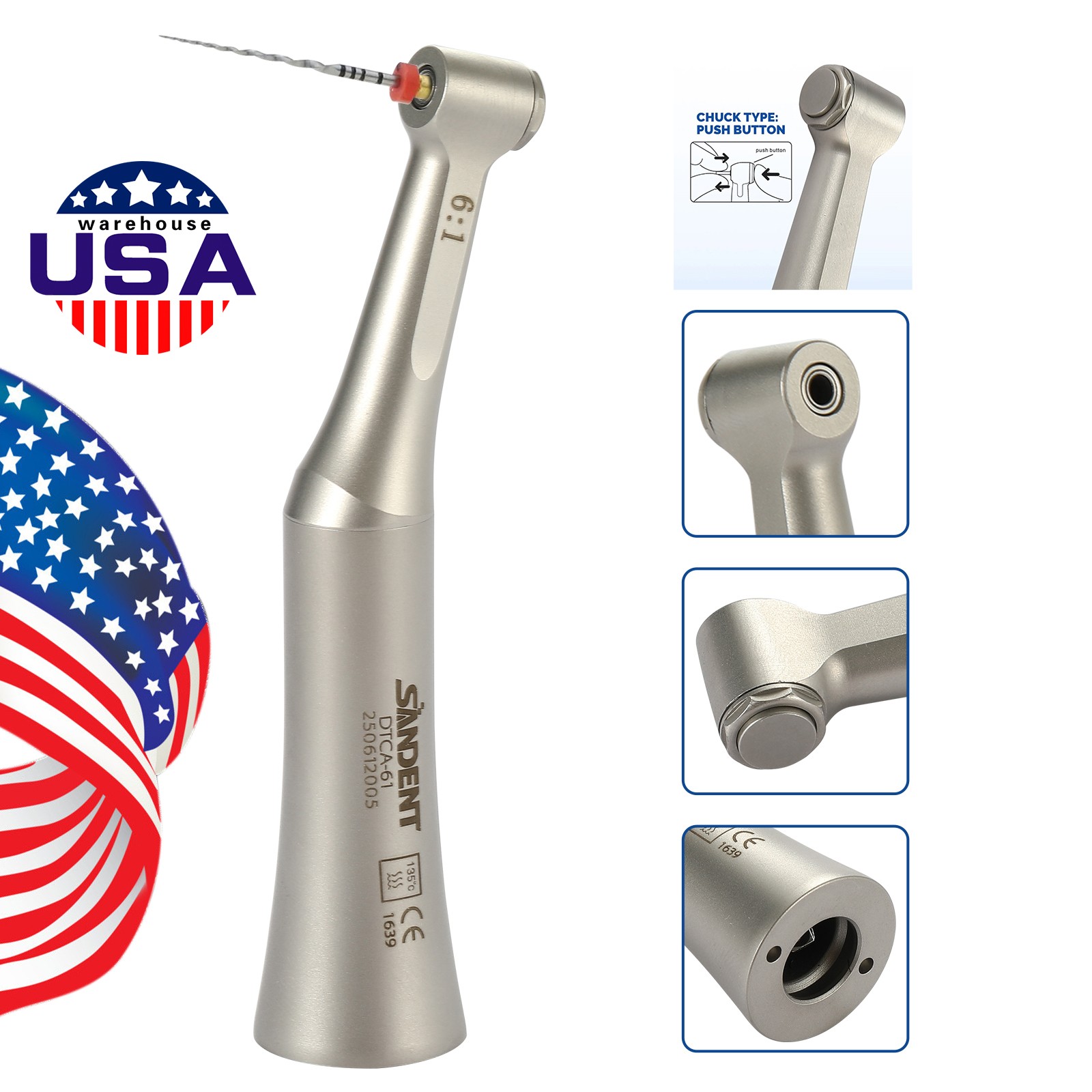 Dental 6:1 Endo Contra Angle Handpiece Mini Head SANDENT E type