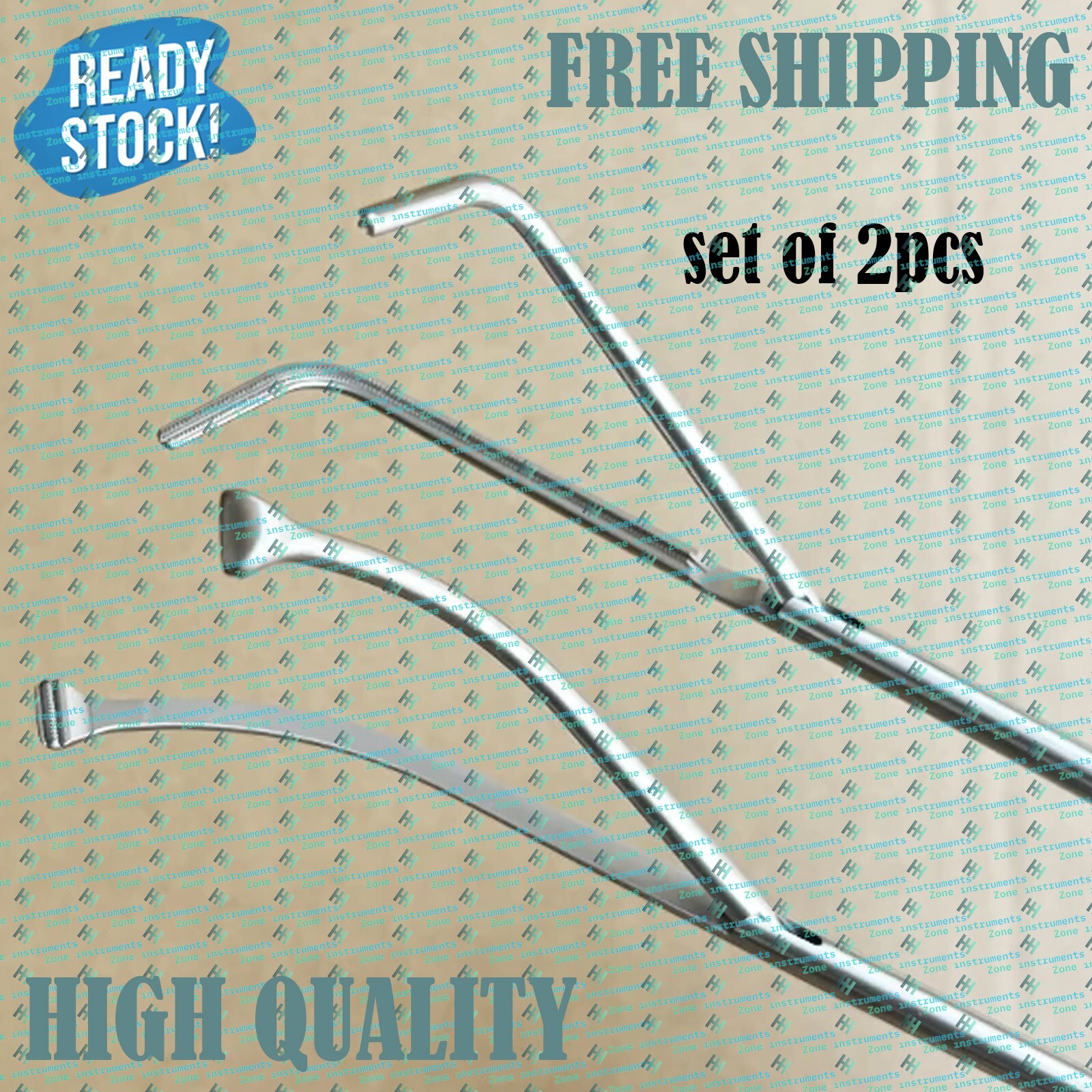 2pcs Thoracic Vascular Surgical Forceps Thoracic VATS Surgical Instruments 15″