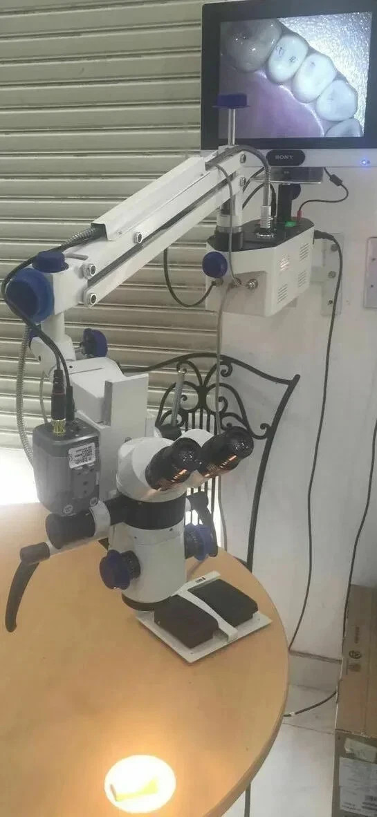 3 step Wall Mount Dental Microscope Manual Focusing German Optics Free Shipping