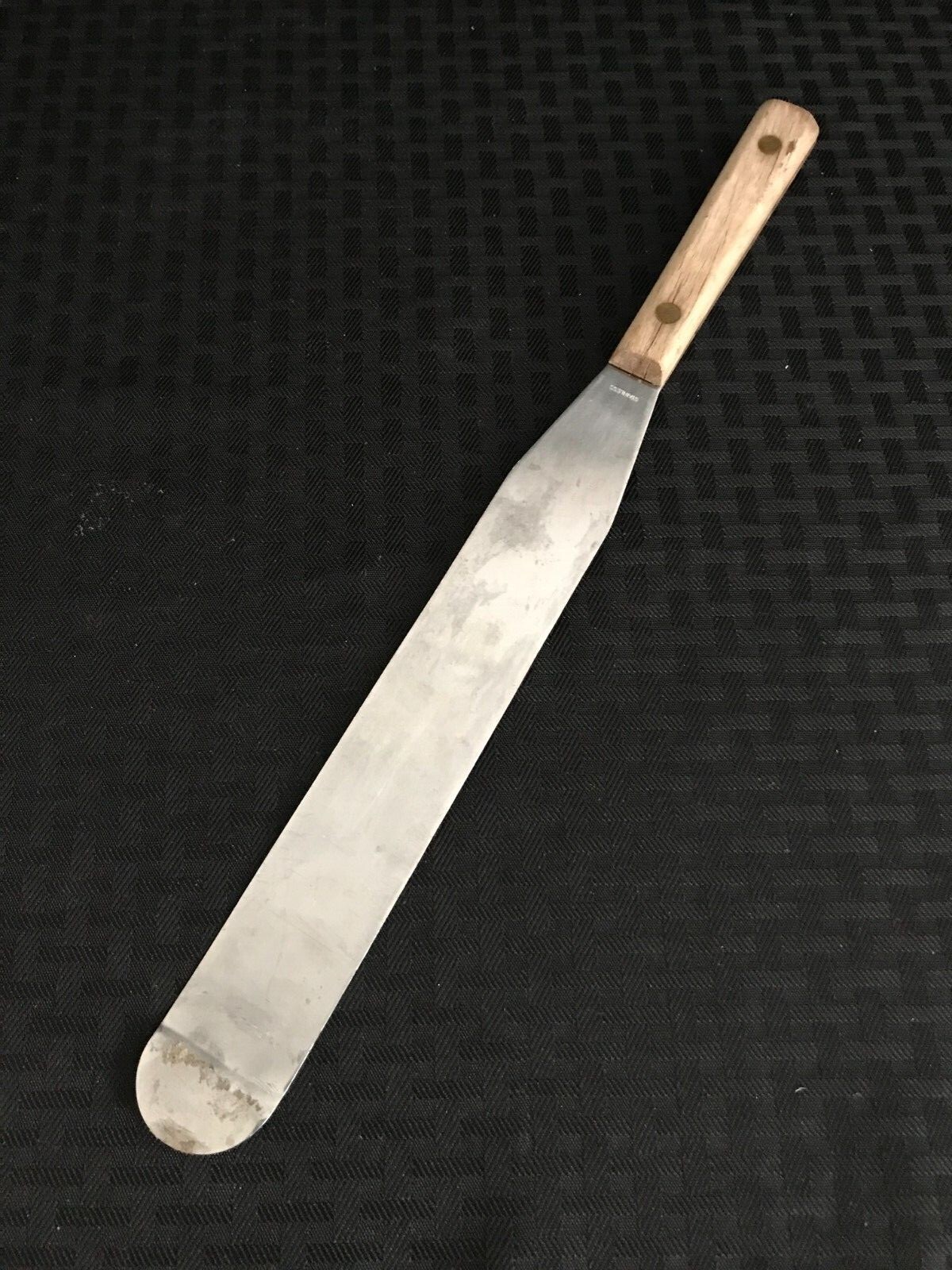 Lab Stainless Steel Spatula w/ Wood Handle 14-3/4” L x 1-1/2″ W with 10” Blade B