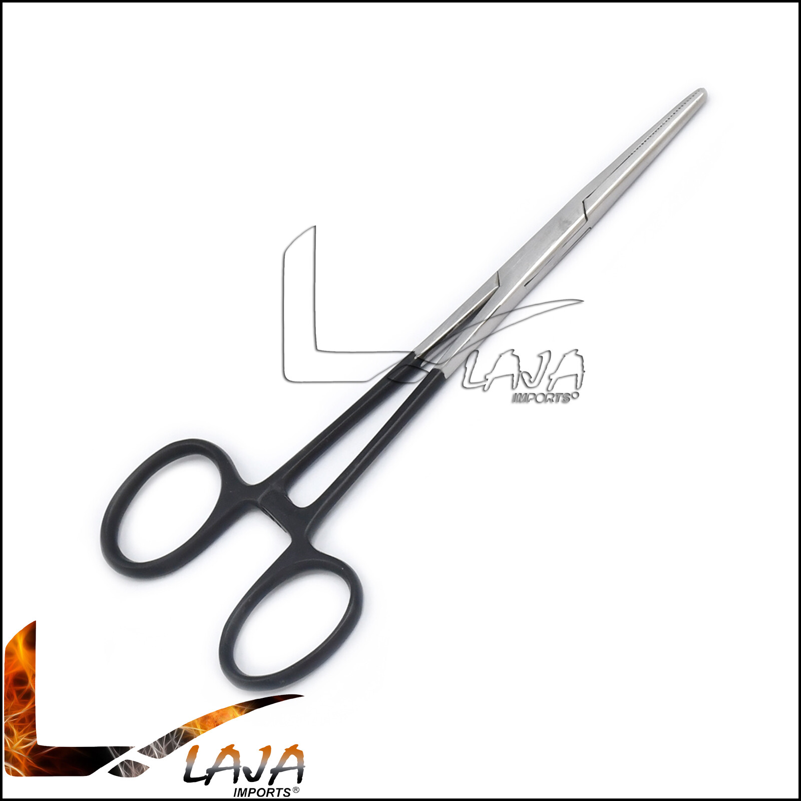 Kelly Hemostat Forceps 5.5″ Straight Black Color Handle Surgical Instruments