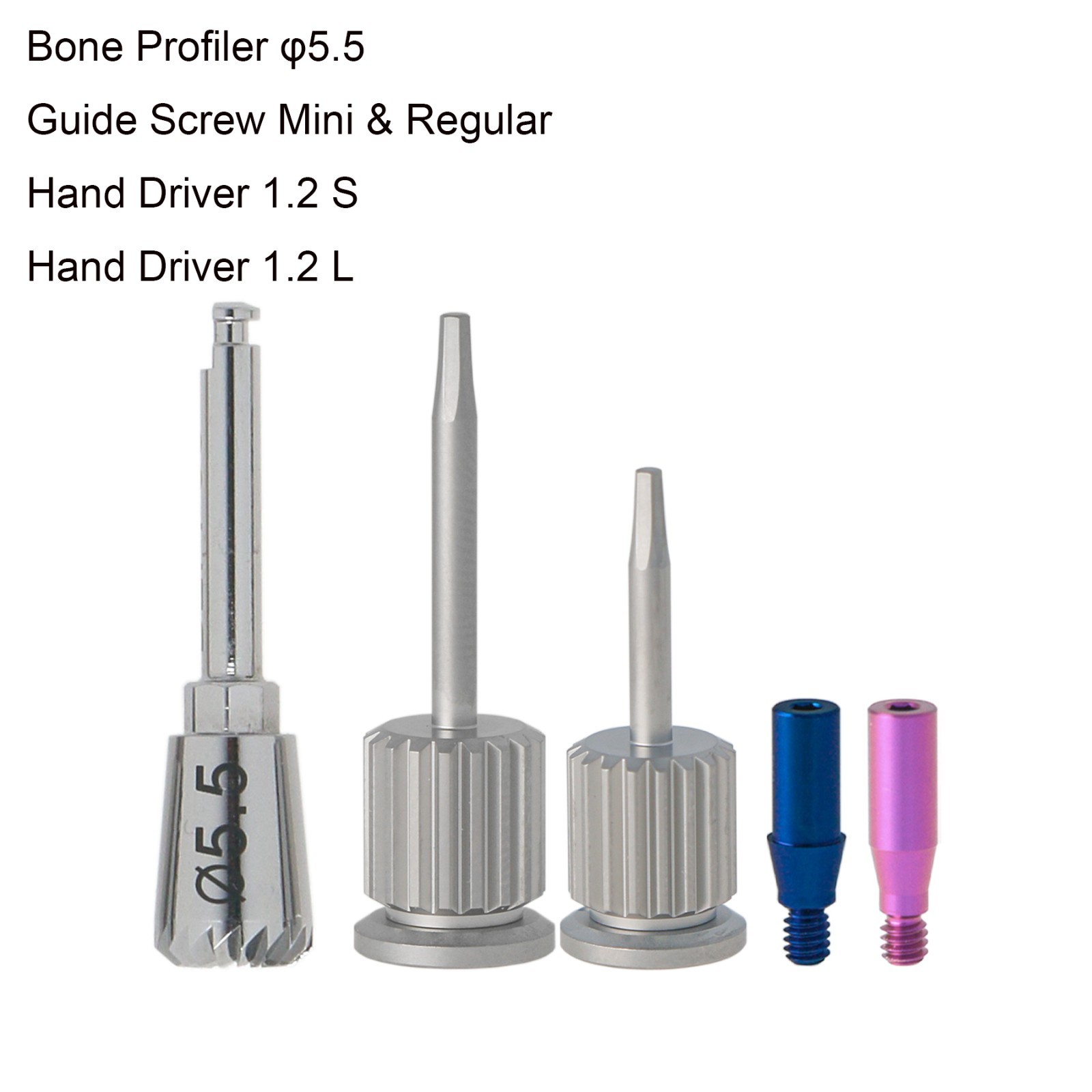 Hiossen Implant Bone-Level Surgical Tool 1.2 Wrench Driver Profiler Guide Screw