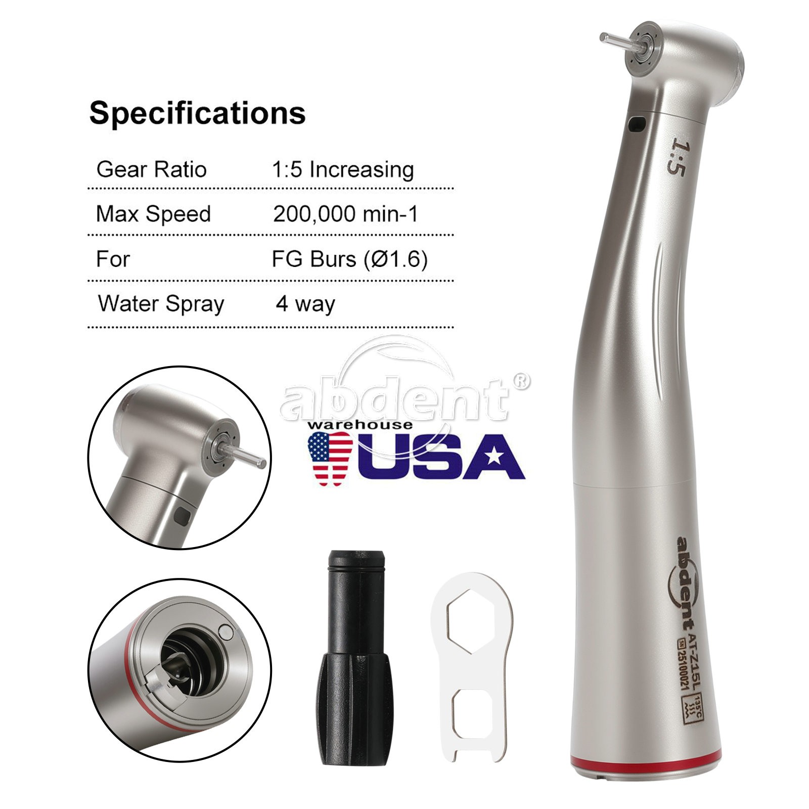 USA 10* NSK Style Turbina Dental High Speed Handpiece Push 4Hole FDA SALE