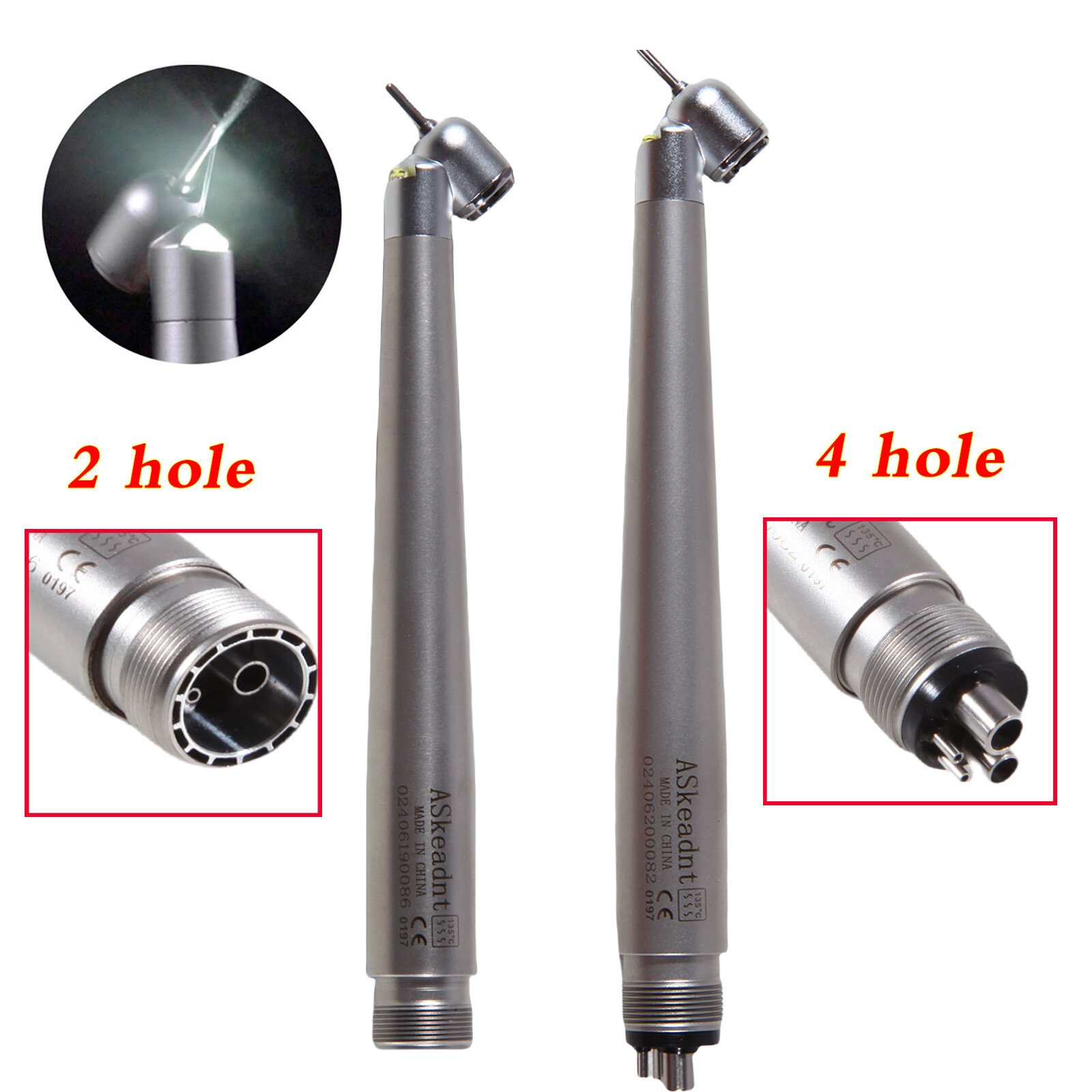 NSK Style Dental Surgical 45° Degree LED High Speed Handpiece Turbine 2/4Hole SK