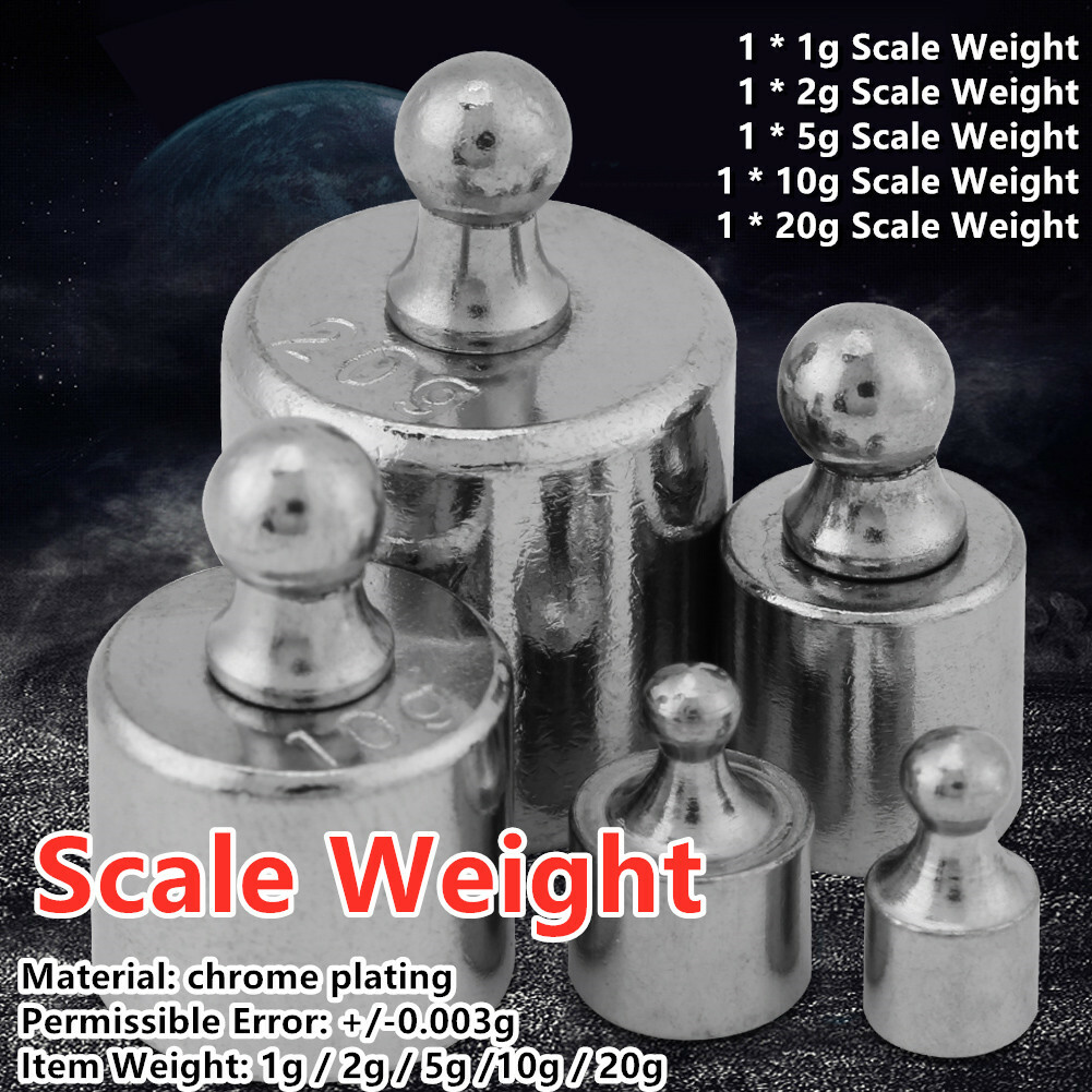 5 Pcs 1g 2g 5g 10g 20g Grams Calibration Scale Weight Test Set Set