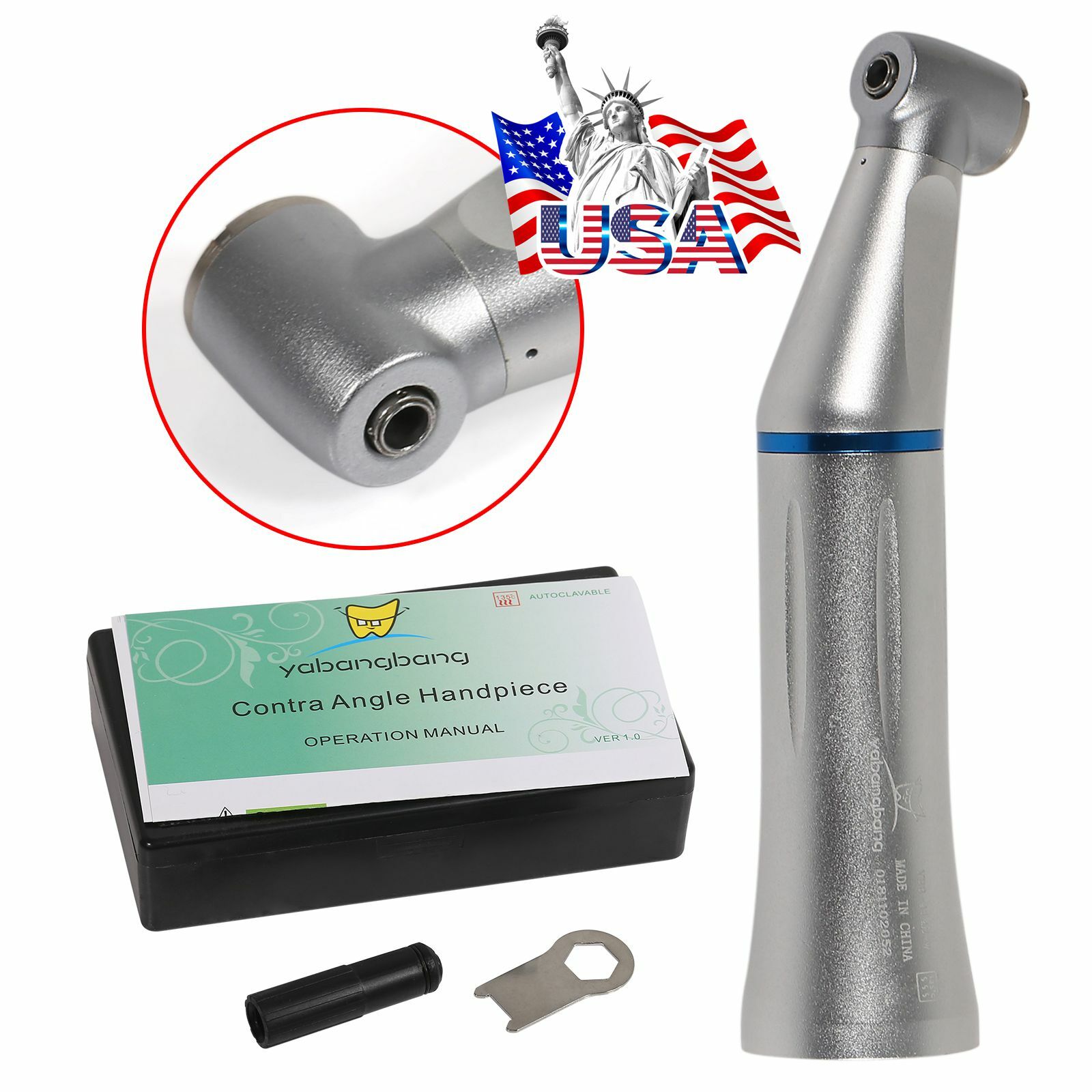 Dental Internal Inner Water Spray Contra Angle Low Speed Handpiece NSK Style USA