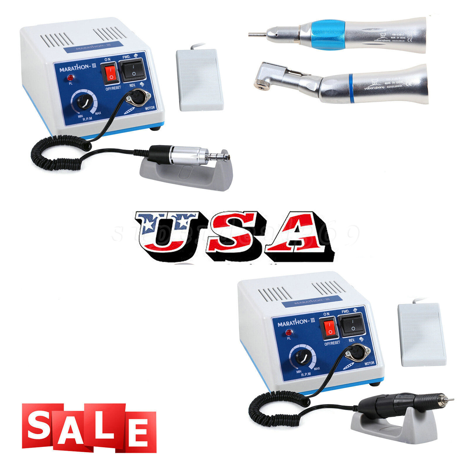 Dental Lab Marathon-III Electric Micromotor /Contra Angle/Straight Handpiece Or