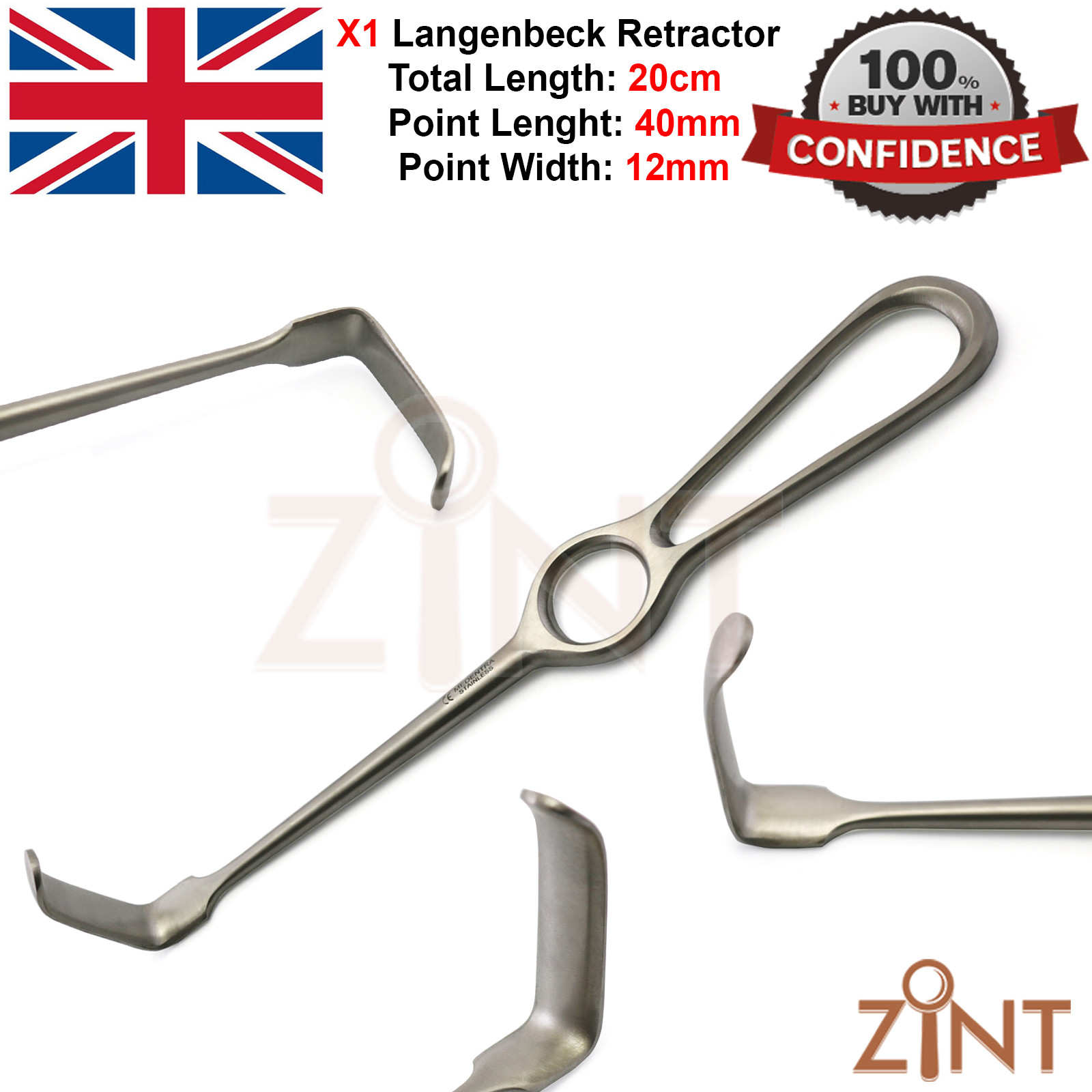 Implant Langenbeck Retractor 20cm Surgical Maxillofacial Laboratory Instruments