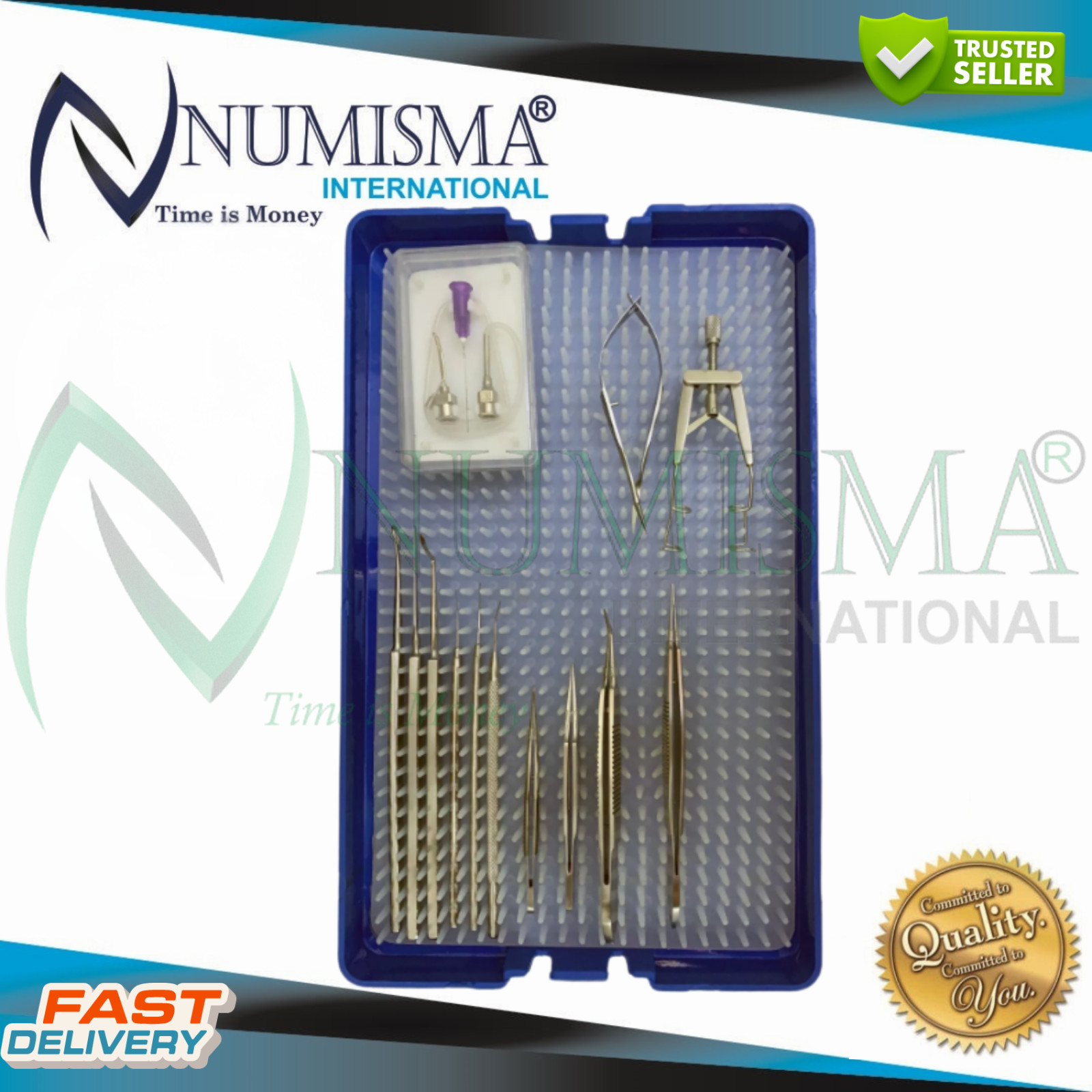12 PCS Cataract Surgical Complete Kit Reusable Ophthalmic Instruments Kit German