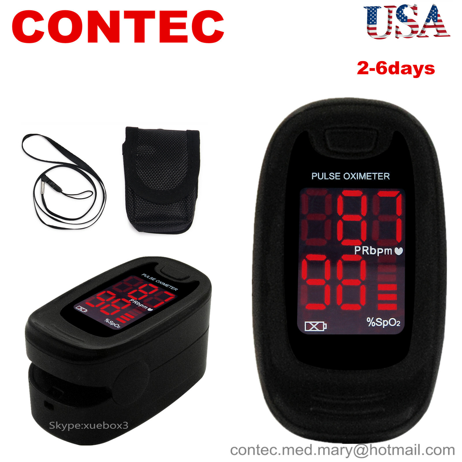 Finger Pulse Oximeter Blood Oxygen SpO2 Monitor PR Saturation Heart Rate FDA