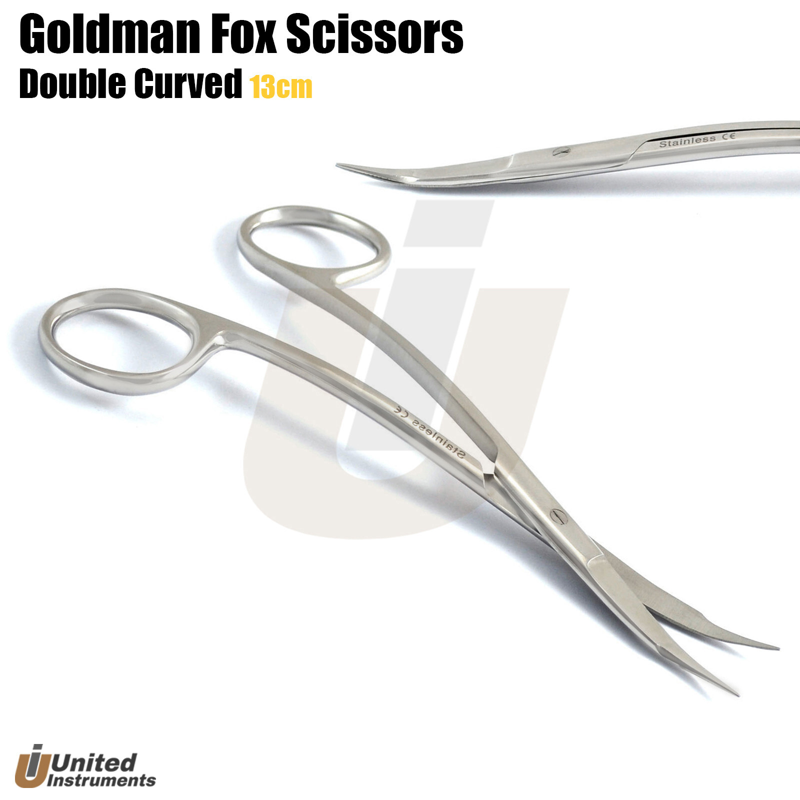 X5 Goldman Fox Double Curved Scissors Surgical Dental Super Cut Tissue Shears CE