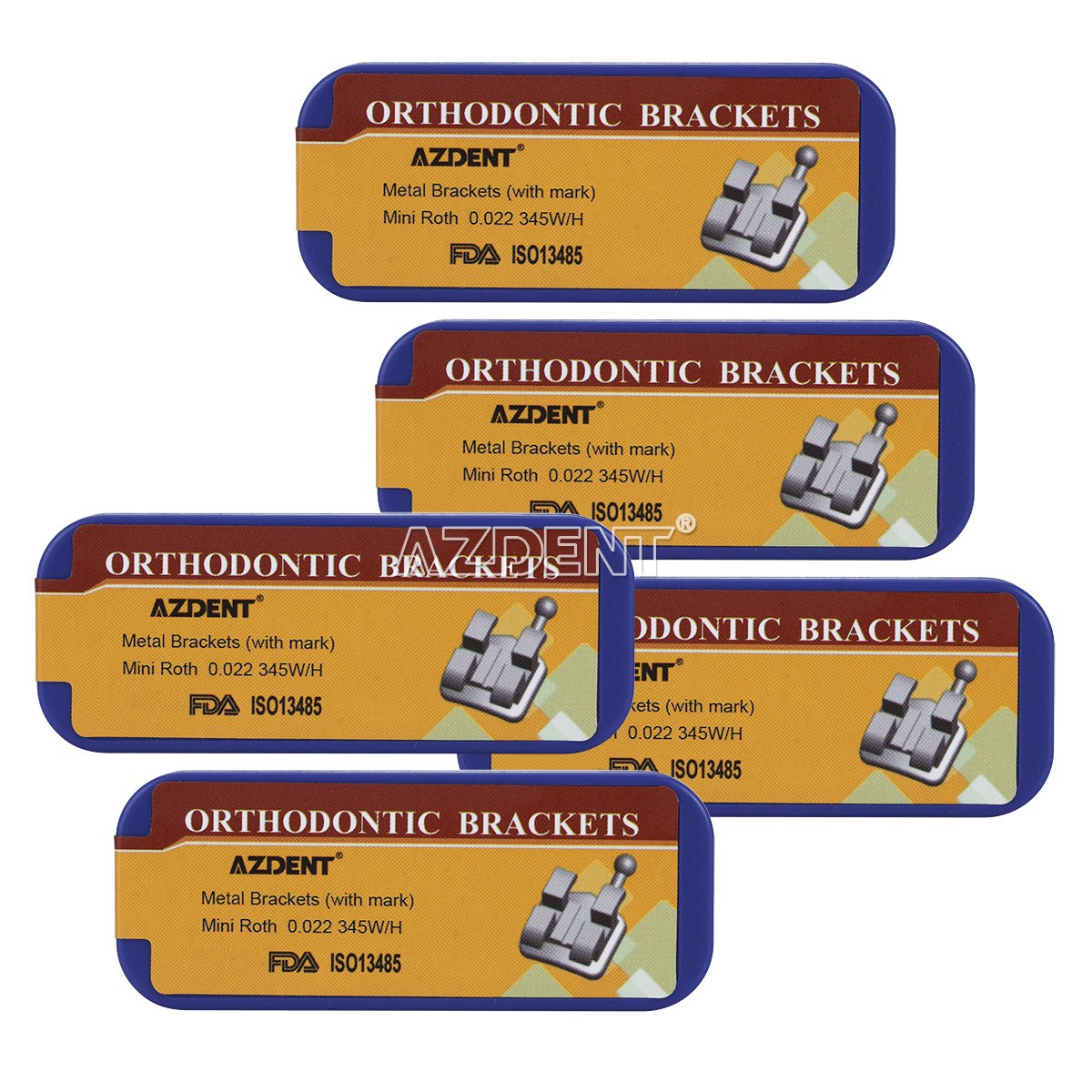 10X AZDENT Orthodontic Brackets Split Welding Mini Roth 022 Hook 345 Laser Mark