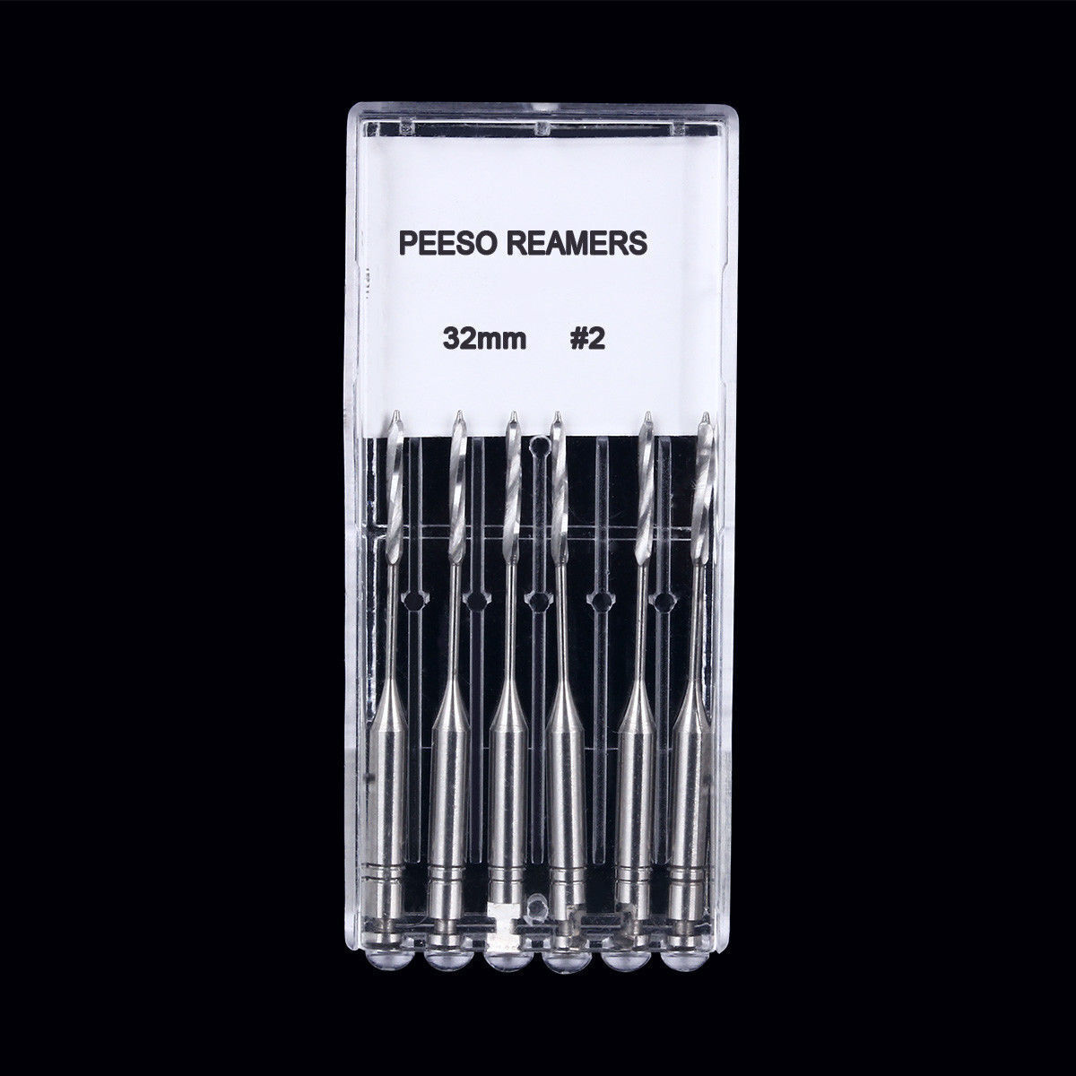 6 Pcs Dental Peeso Reamers Endodontic Stainless Steel Endo Root Canal File Burs