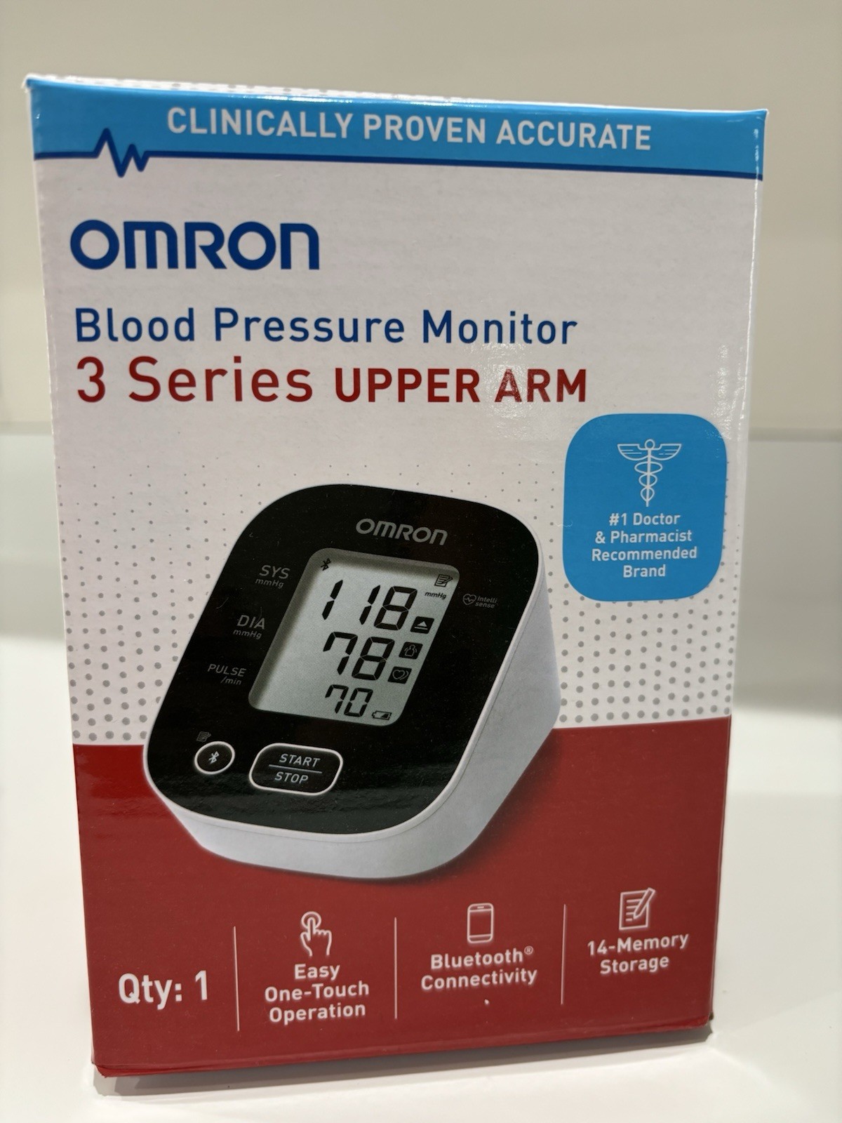Omron 3 Series Upper Arm BP7150 Blood Pressure Monitor Bluetooth 14-Memory