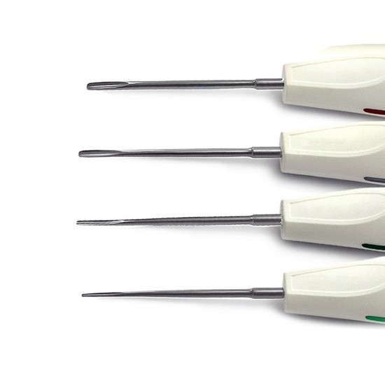 Dental Plastic Handle Elevator Tooth Loosening Extracting Set of 8Pcs