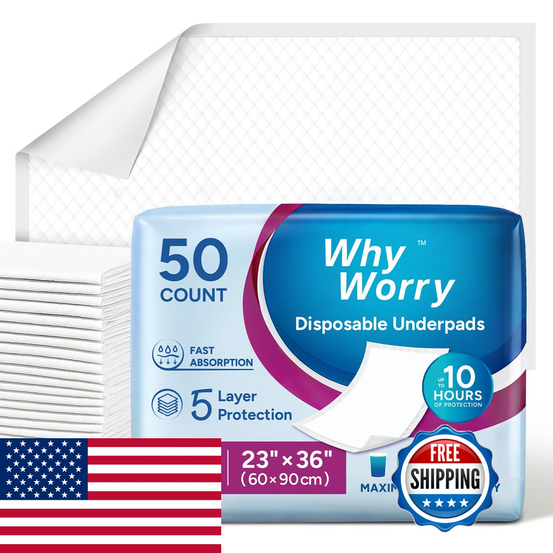 Whyworry Extra Large Disposable Bed Pads 23 X 36 Super Absorbent Leakproof