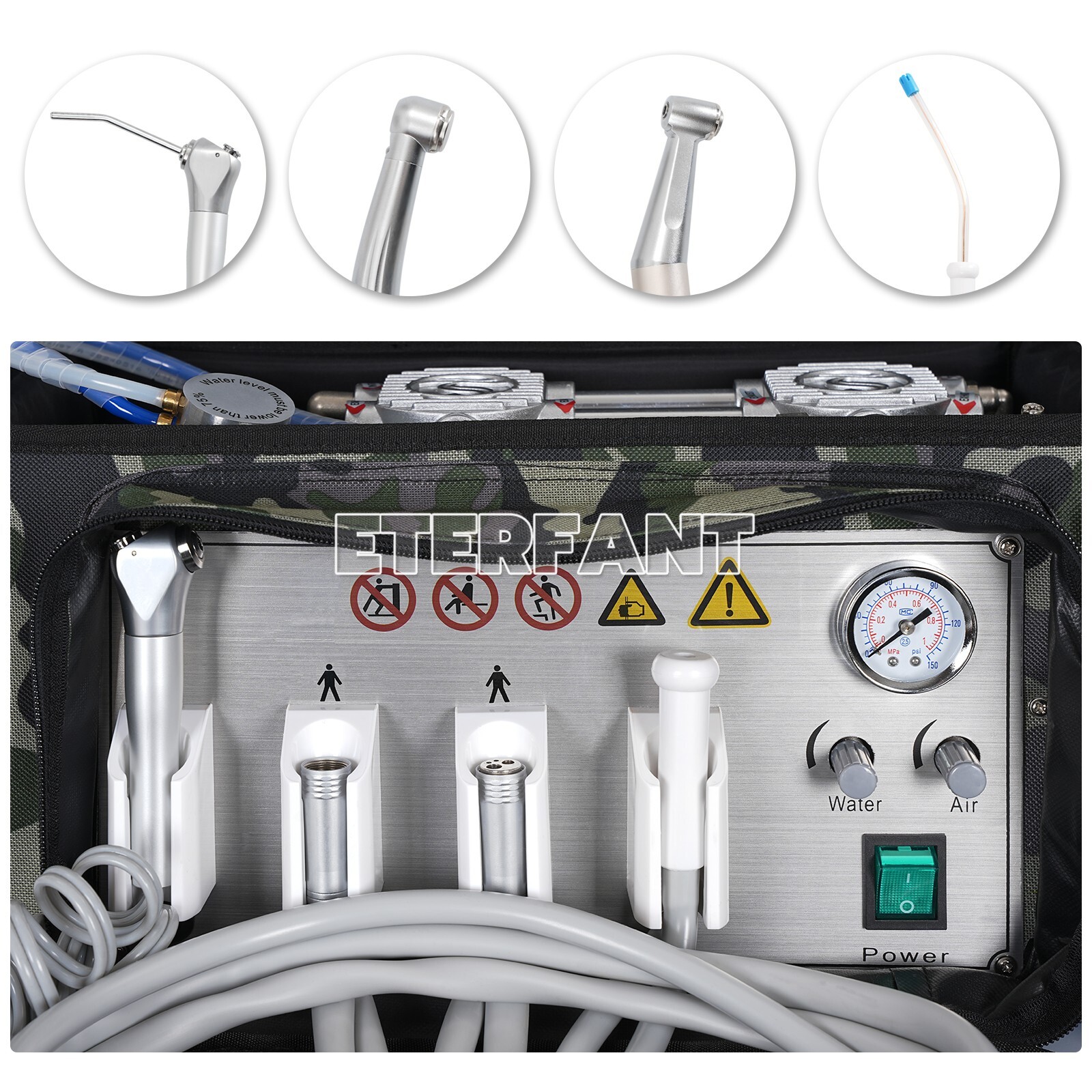 Portable Dental Delivery Unit Bag Air Compressor Suction System 4 Hole BD-401