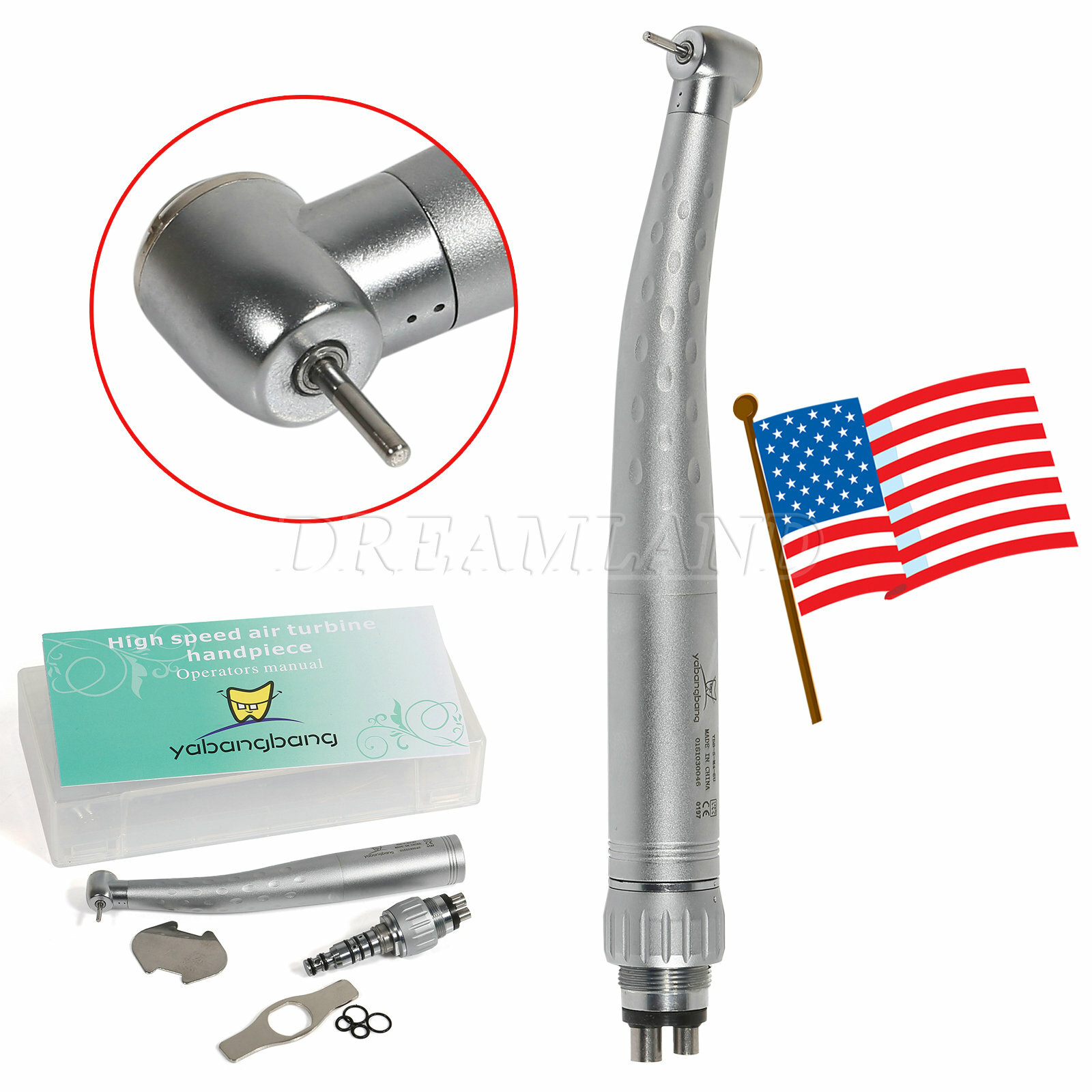 5 Packs Dental High Speed Handpiece Spray with 4 Holes Quick Coupler Swivel