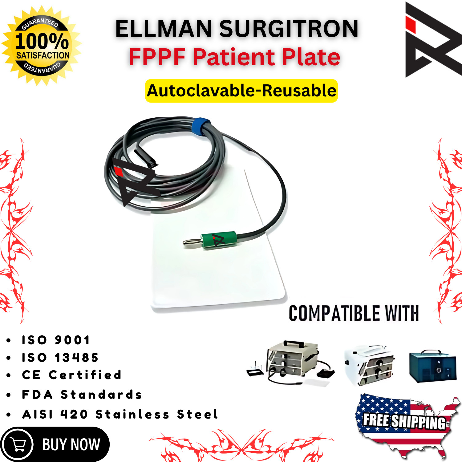 Ellman Surgitron FPPF Patient Plate antenna/ Ellman Surgitron H4 OEM Original CE