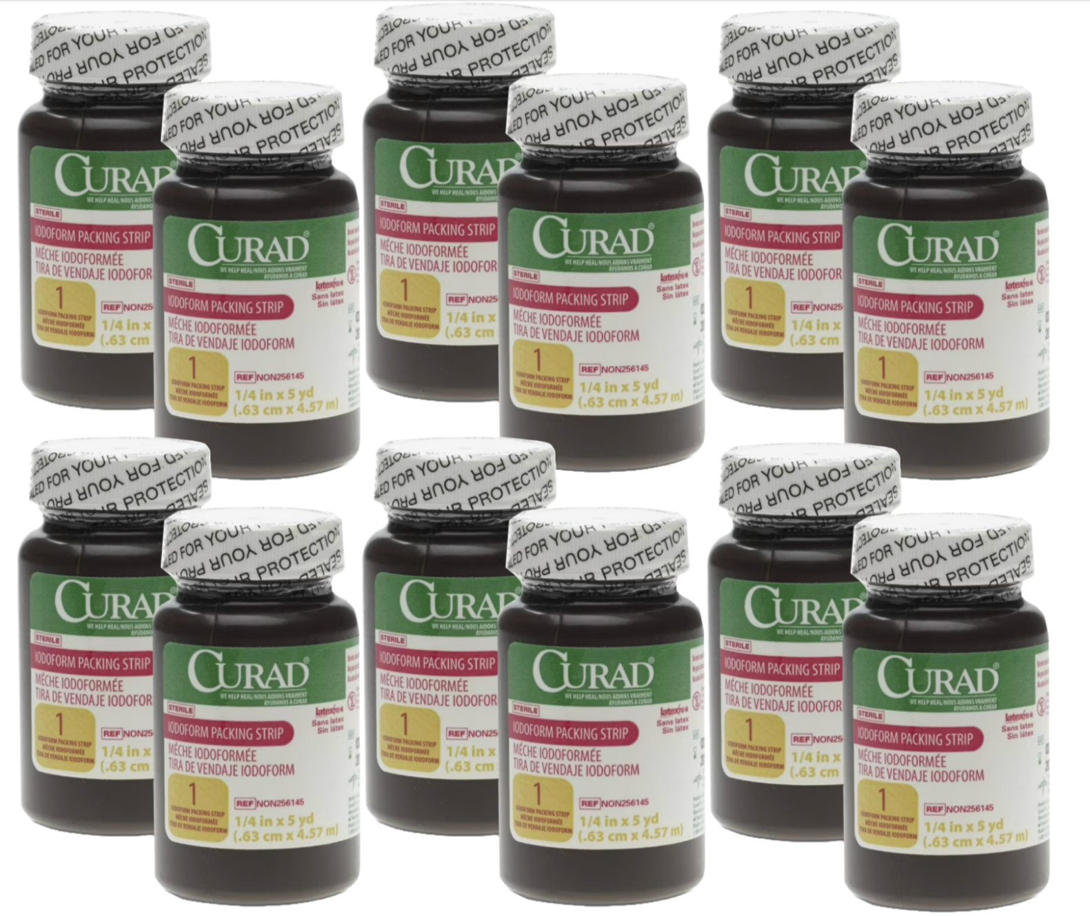 BOX OF 12 CURAD Iodoform Gauze Packing Strip 1/4″ x 5yd STERILE Dental IN DATE