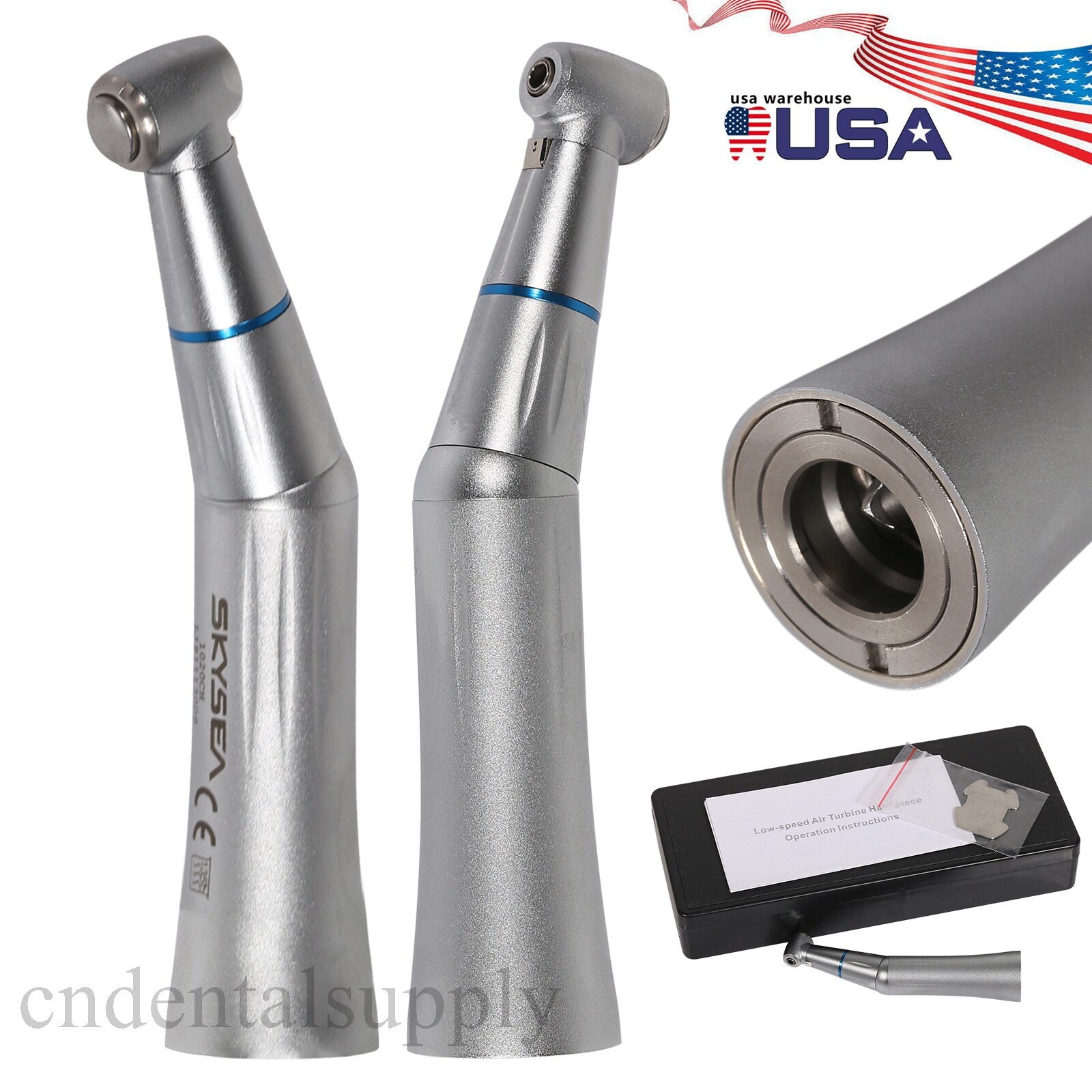 Dental Inner Water Spray Contra Angle Low Speed Handpiece Push Button