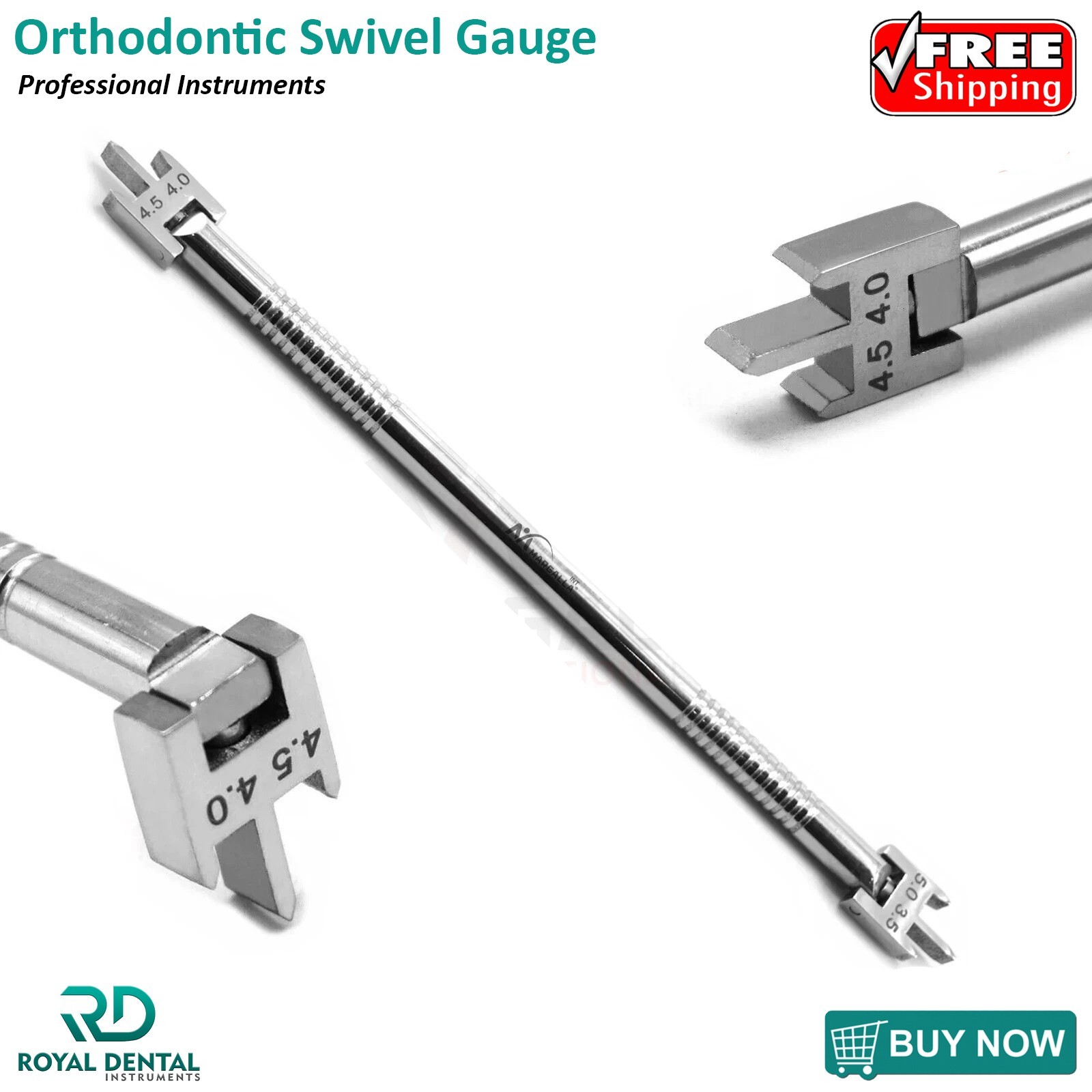 Orthodontic Instruments Bracket Height Swivel Head Positioning Gauge Dental