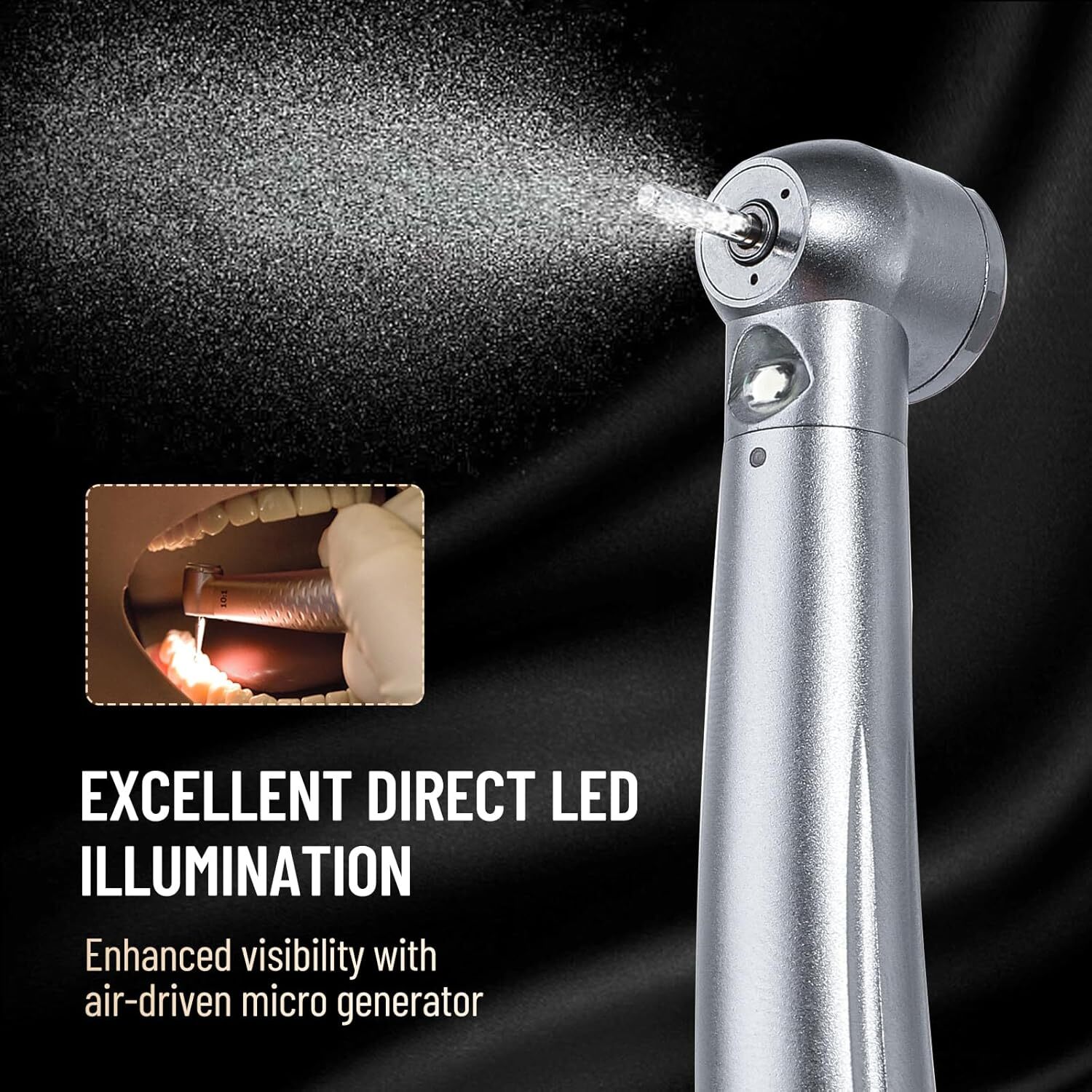 10Pcs eLabPal Dental (LED E-generator) High Speed Handpiece 4 Hole for NSK Style