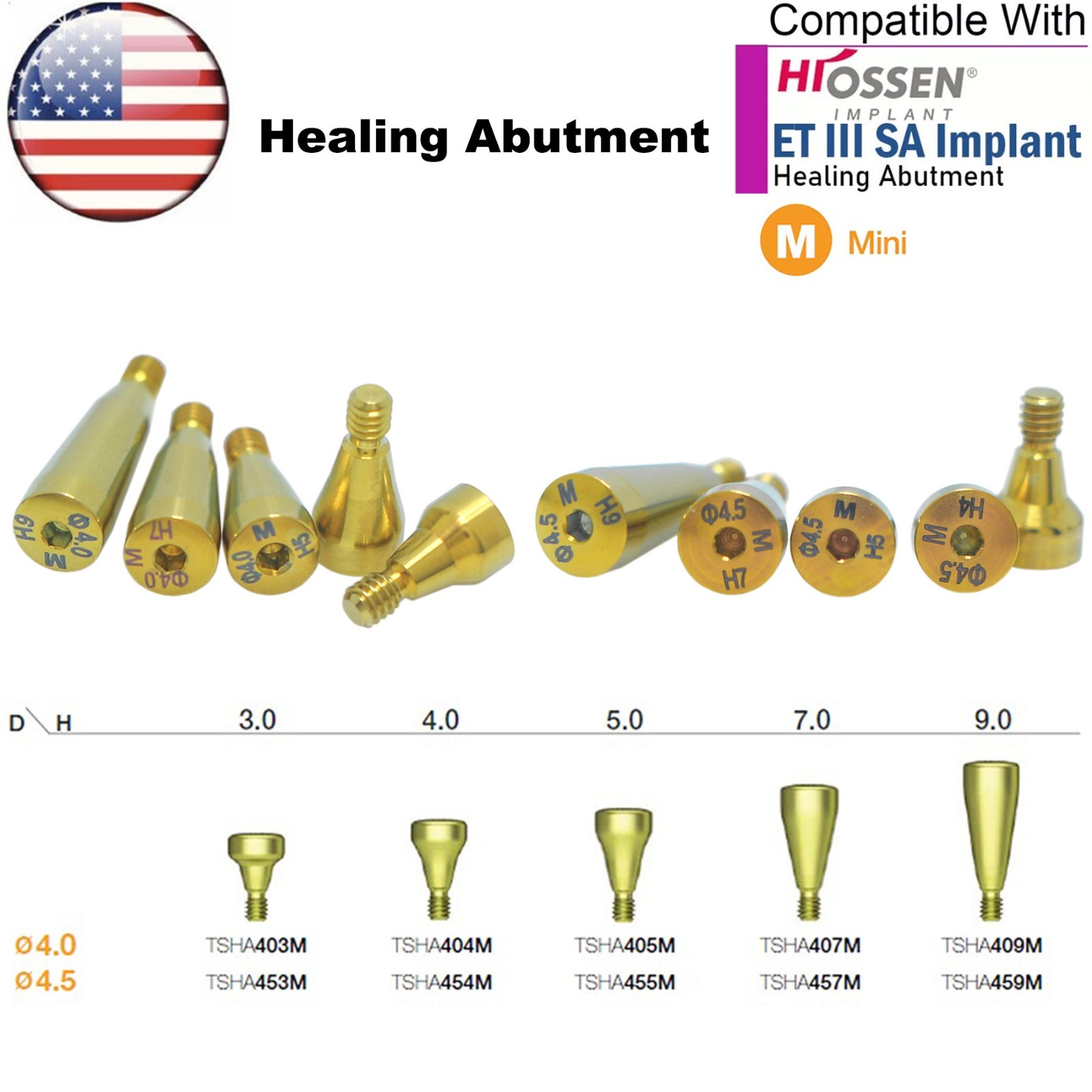 US OSS Dental Mini Healing Abutment Cover Screw Fits Osstem Hiossen Platform