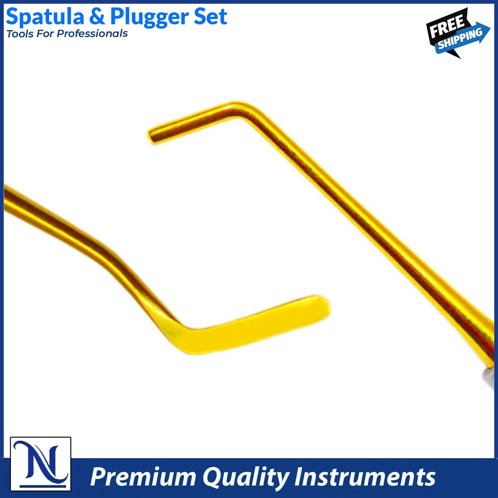Spatula & Plugger Dental Composite Filling Instruments Gold Tips Titanium