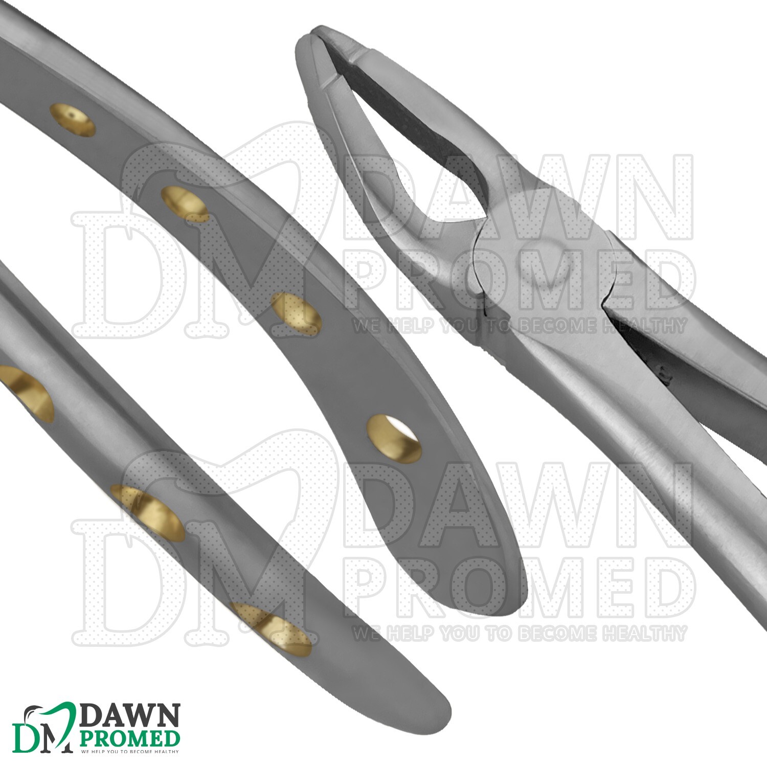 Dental Extracting Forceps #F1 Gold Hollow Python Grip Handle German Grade