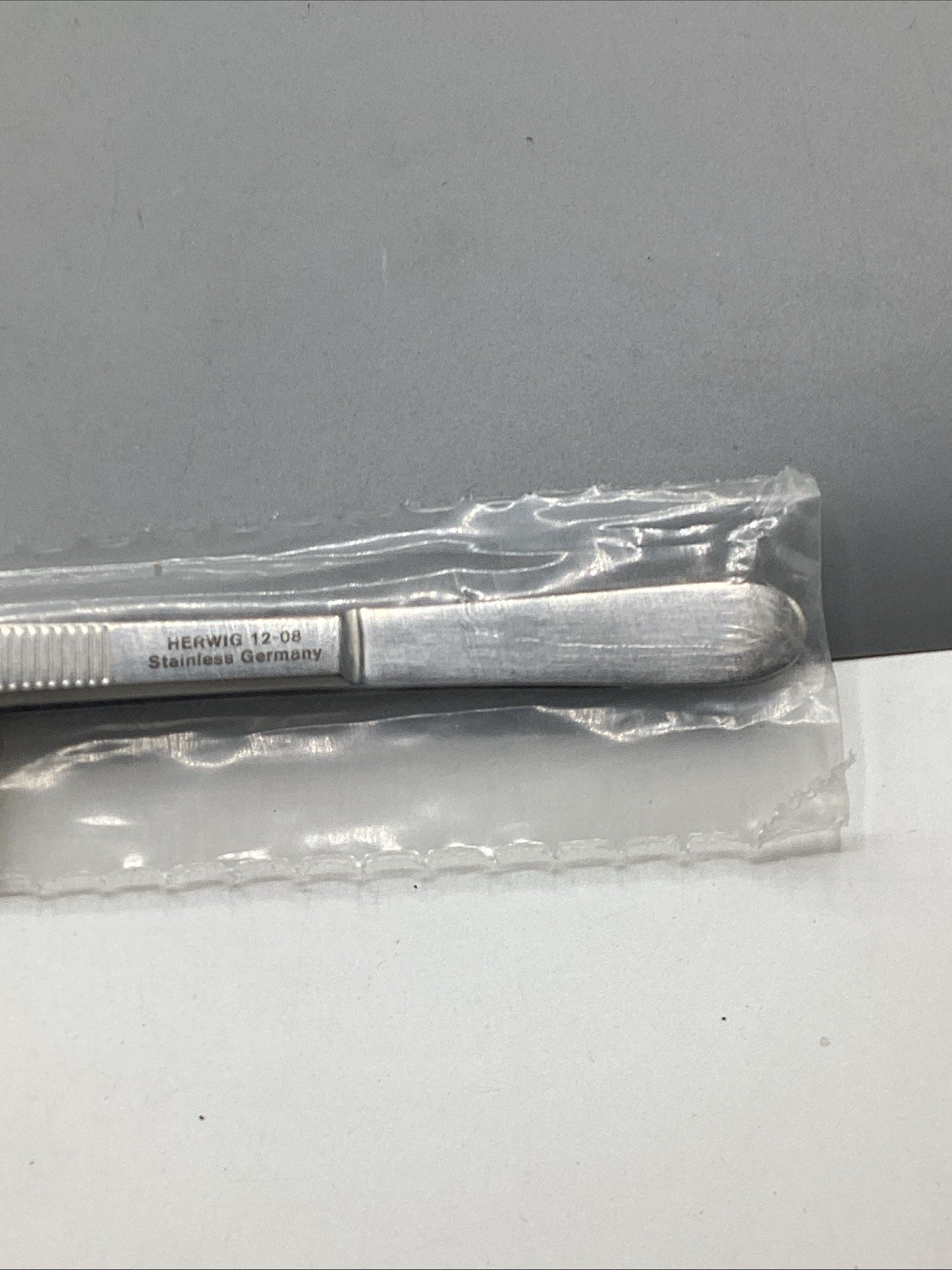 Herwig Tissue Forceps 8” Straight 1×2 Teeth Stainless Steel Surgical-Germany-NEW