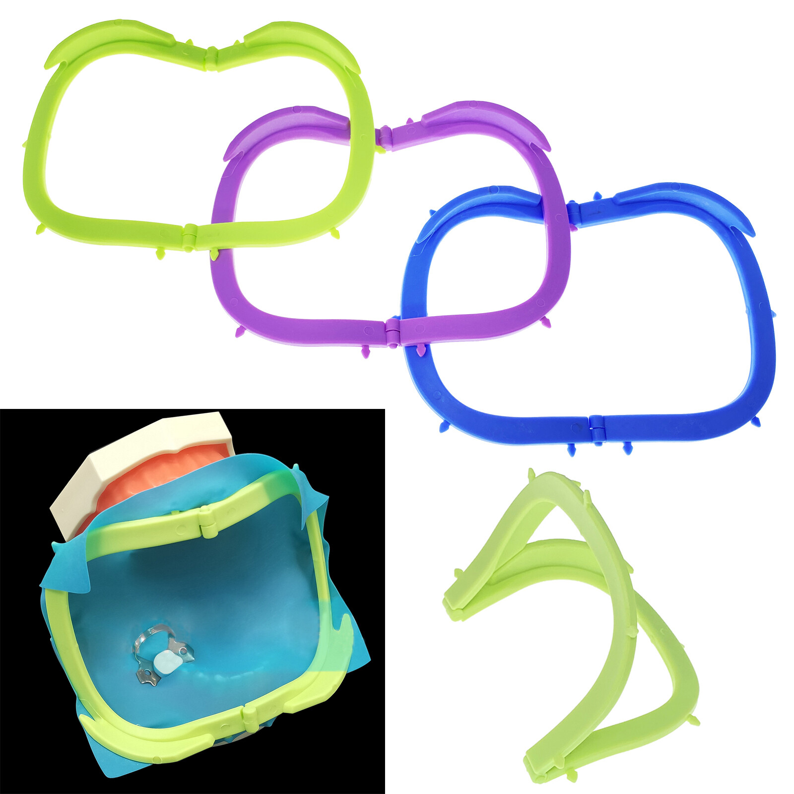 Dental Rubber Dam Sheet Frame Brackets Light Plastic/Foldable/S.S. Frames Tool