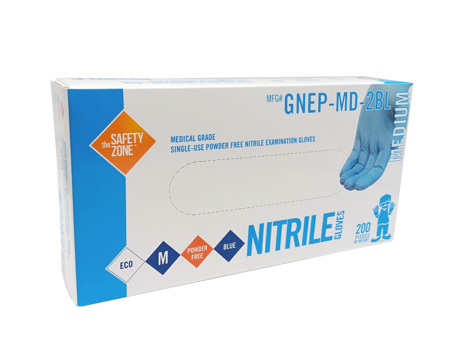 The Safety Zone Medical Grade Single Use Powder Free Nitrile Exam Gloves 2000/cs