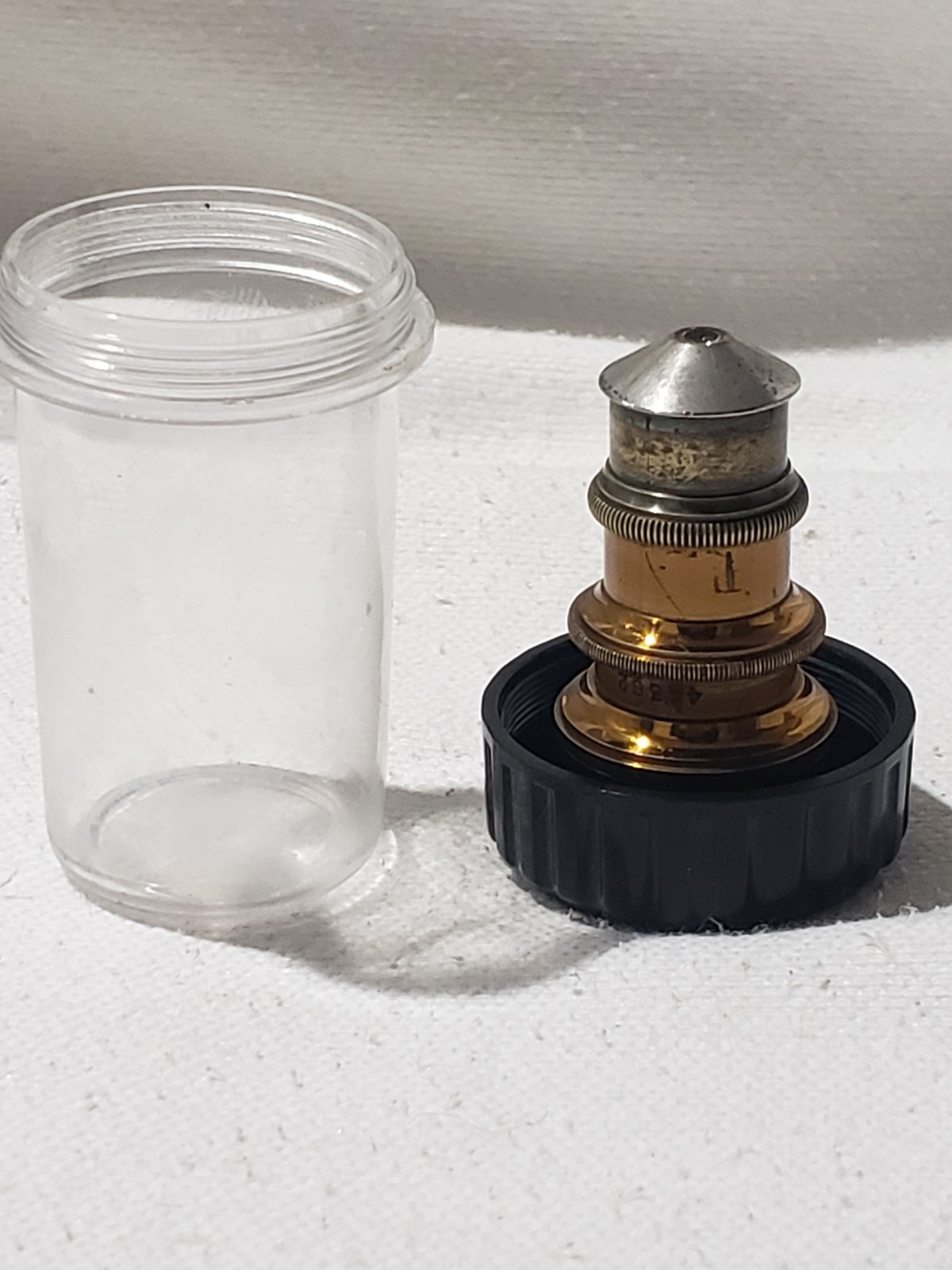 Vintage Spencer Lens Co. Brass Objective Lens 4mm N.A.P. 0.75 44362 stamped