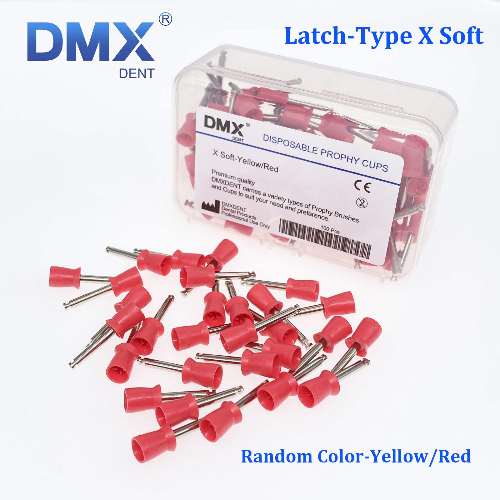 100Pcs Dental Polishing Cups Prophy Cup Rubber Latch Type DMXDENT