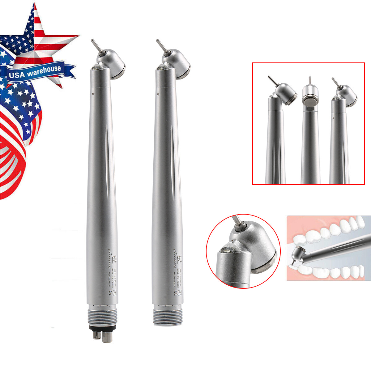 LED E-generator 45° Degree Dental High Speed Handpiece Push Button turbina NSK