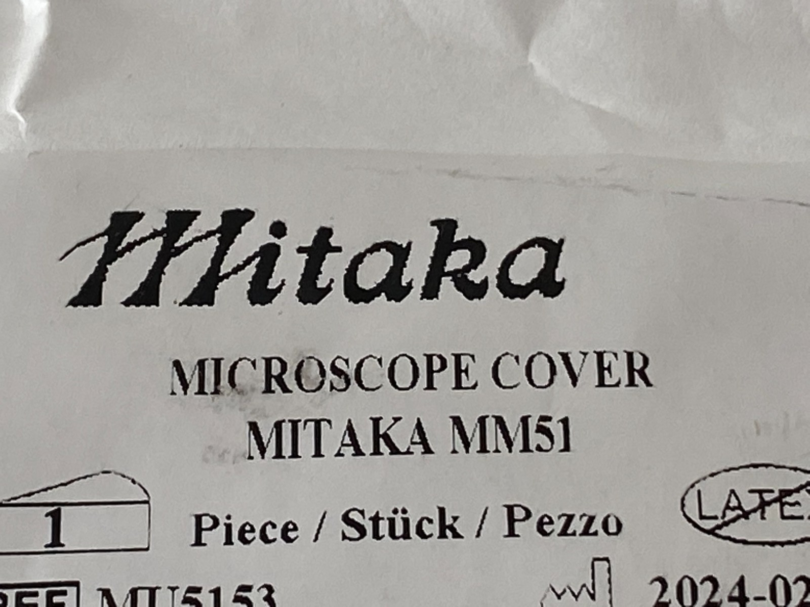 PHARMA-SEPT Microscope Cover Mitaka MM51 MU5153 Exp.2029-02 (*AA30/B36)
