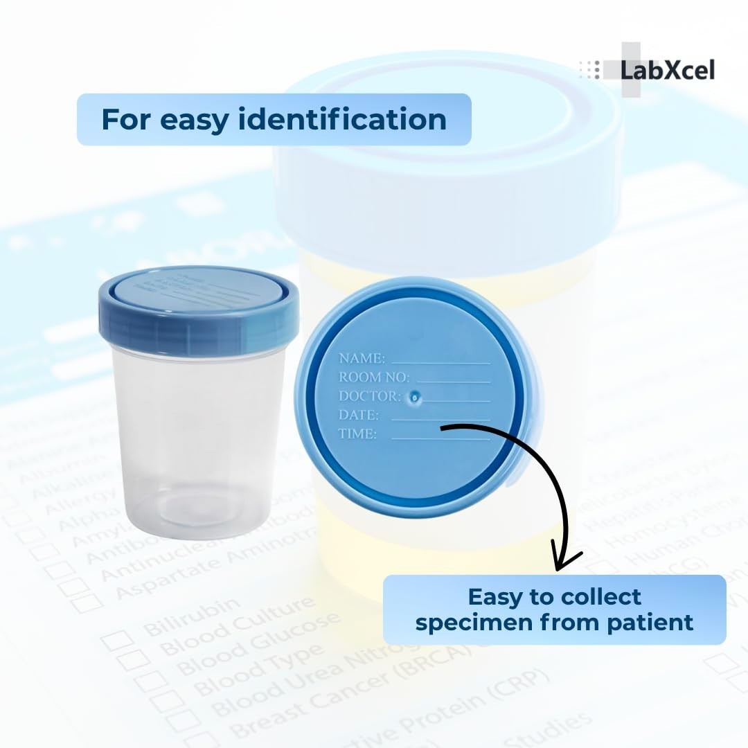 LabXcel Specimen Containers 120mL Polypropylene Screw Cap Jars