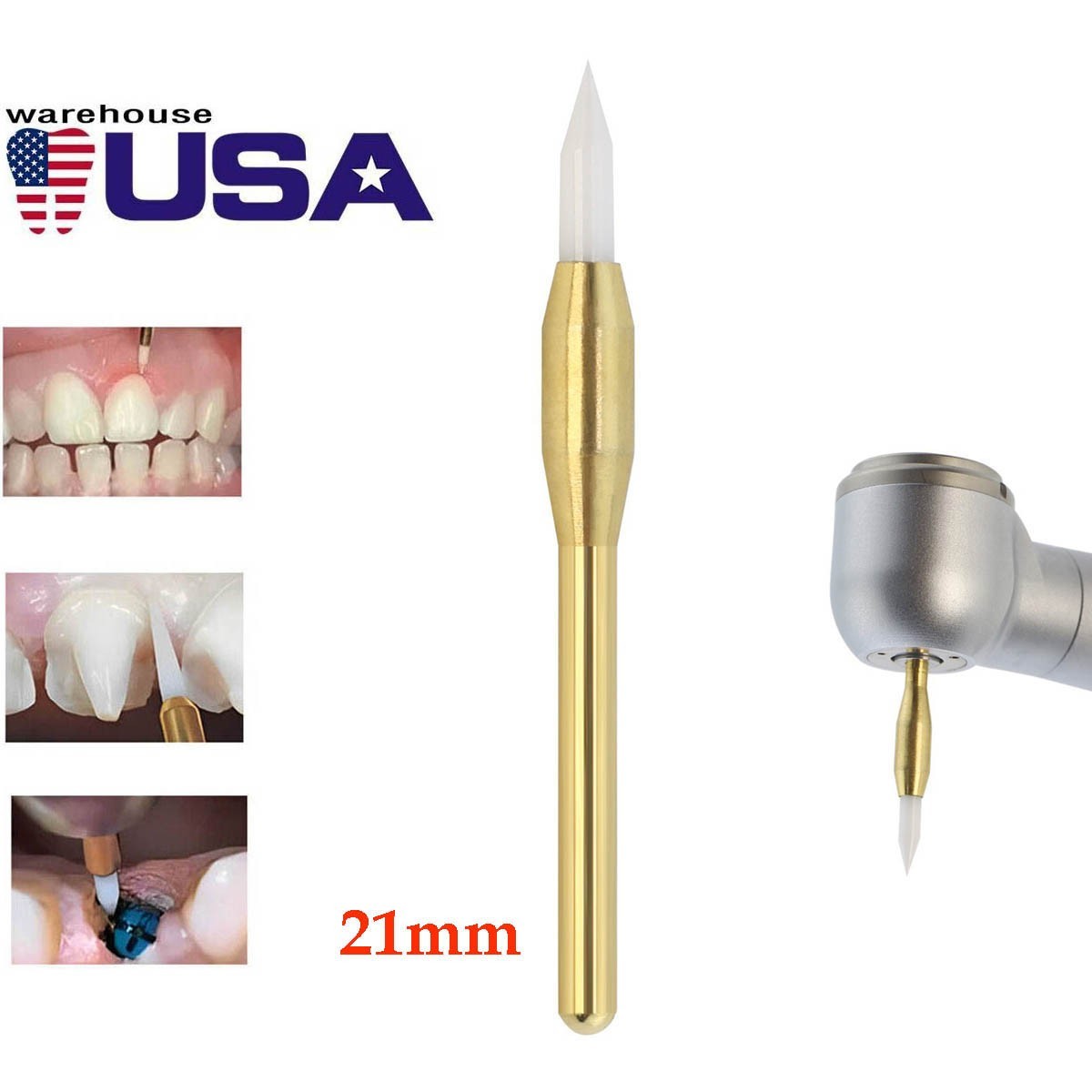 Dental Soft Tissue Trimmer Ceramic Bur Gingival Gingivectomy 21/23mm