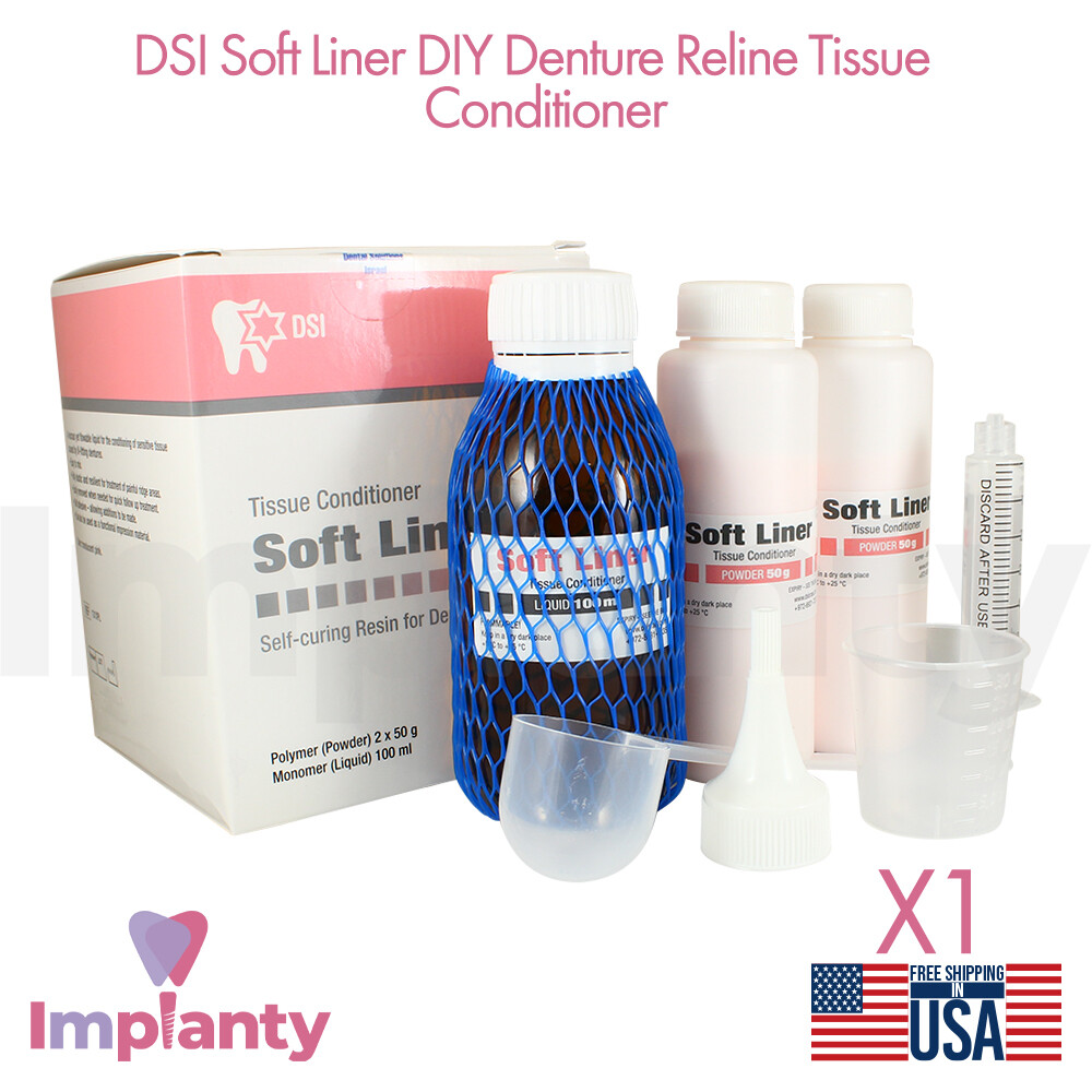 DSI Soft Liner DIY Denture Reline Tissue Conditioner Cushioning Renew Treatment