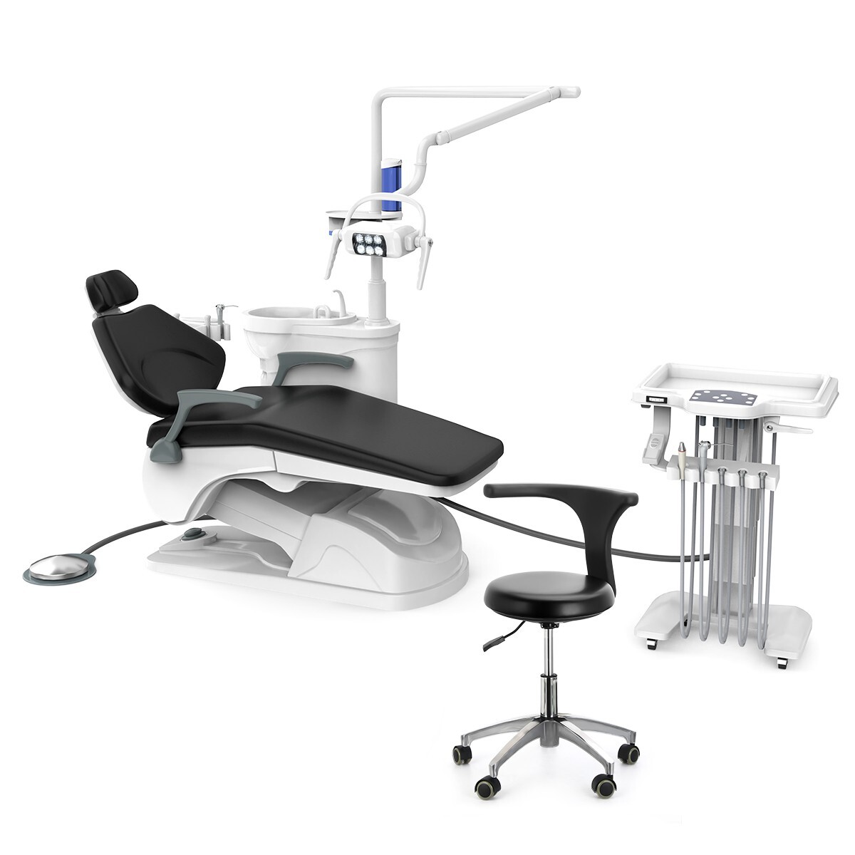 Dental Unit Chair Integral Computer Controlled DC / Mobile Delivery Unit 4 Hole