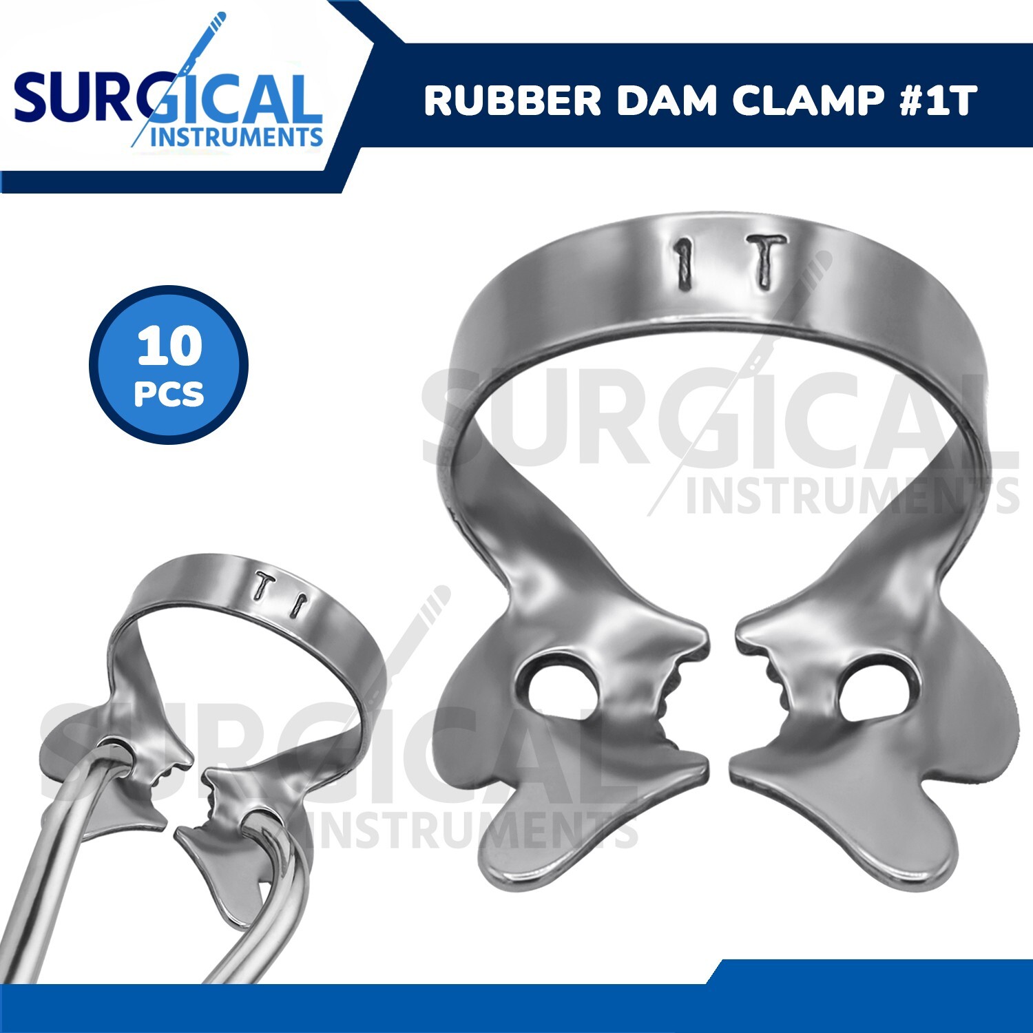 10 Pcs Endodontic Rubber Dam Clamp #1T Stainless Steel Surgical Dental German Gr