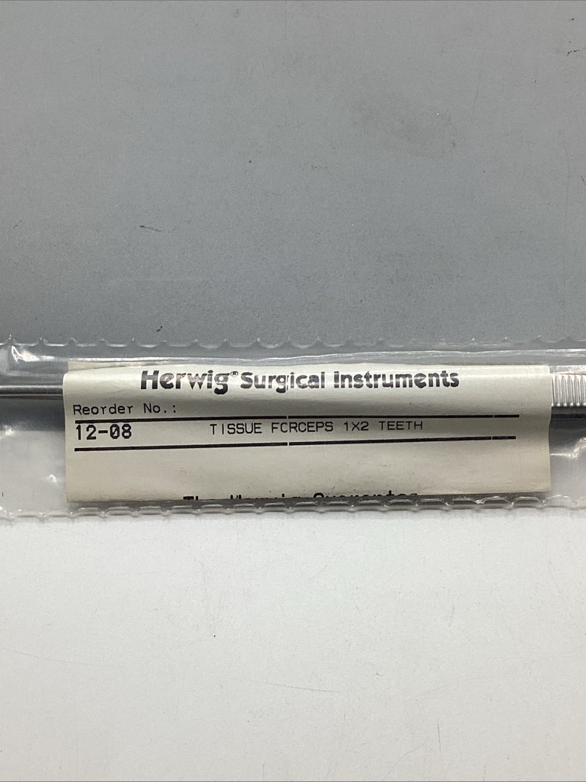 Herwig Tissue Forceps 8” Straight 1×2 Teeth Stainless Steel Surgical-Germany-NEW