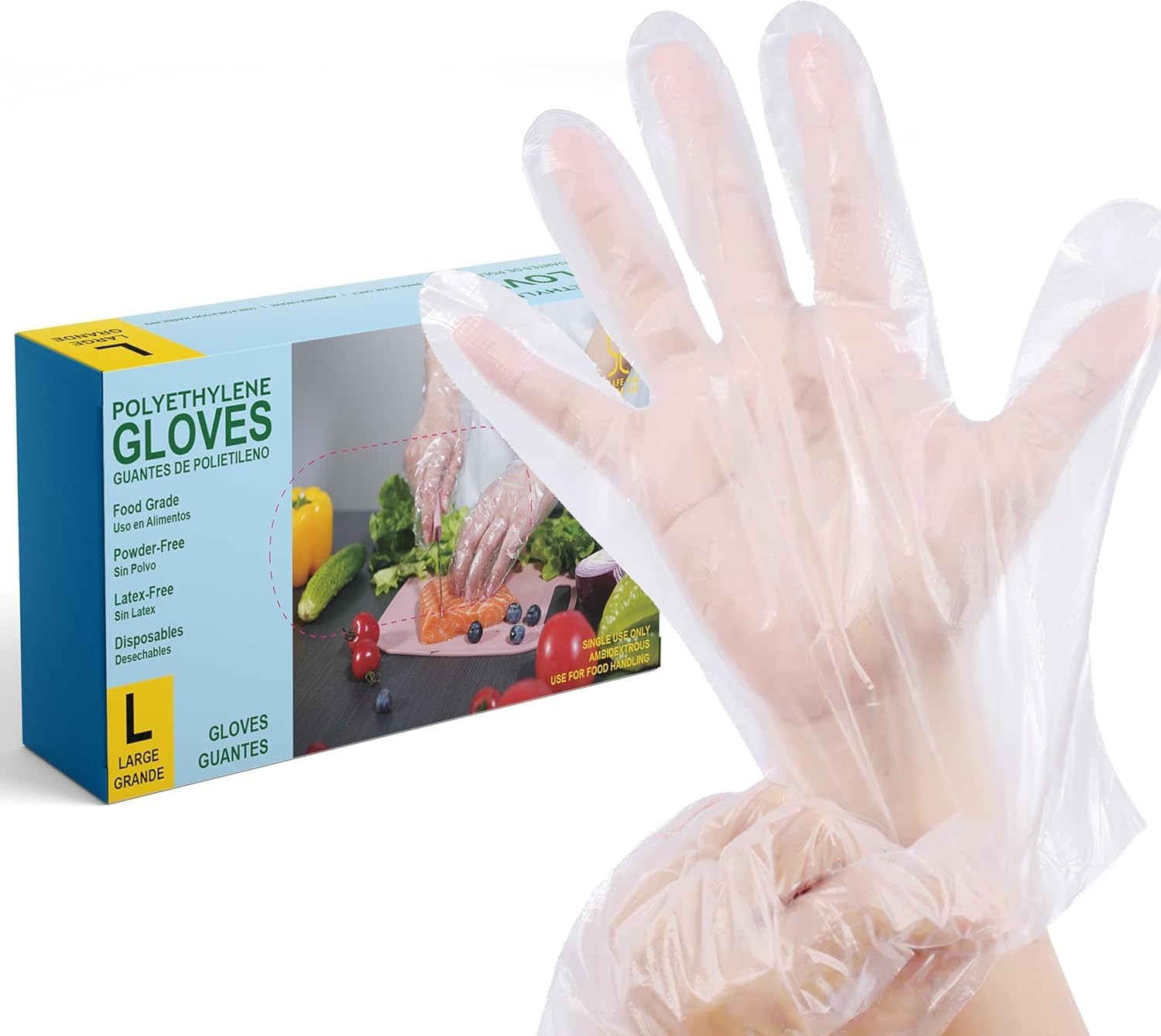Plastic Food Gloves Ideal for Food Handling, Food Prep, Cleaning, Latex-, -, …