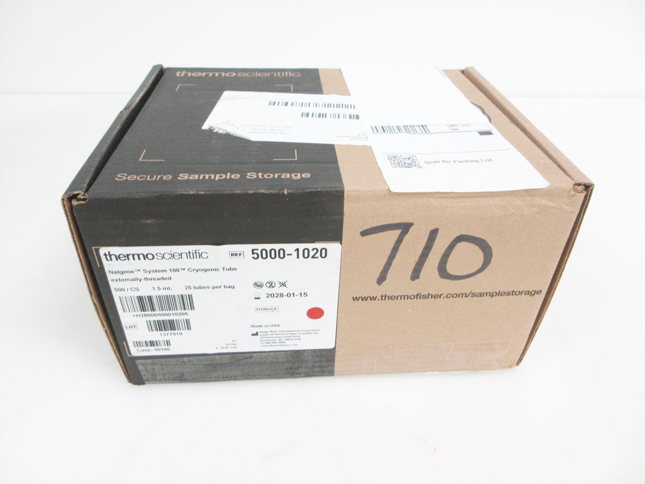 BOX 500 THERMO SCIENTIFIC 5000-1020 NALGENE CRYOGENIC TUBE 1.5 mL EXP 2028-01-15