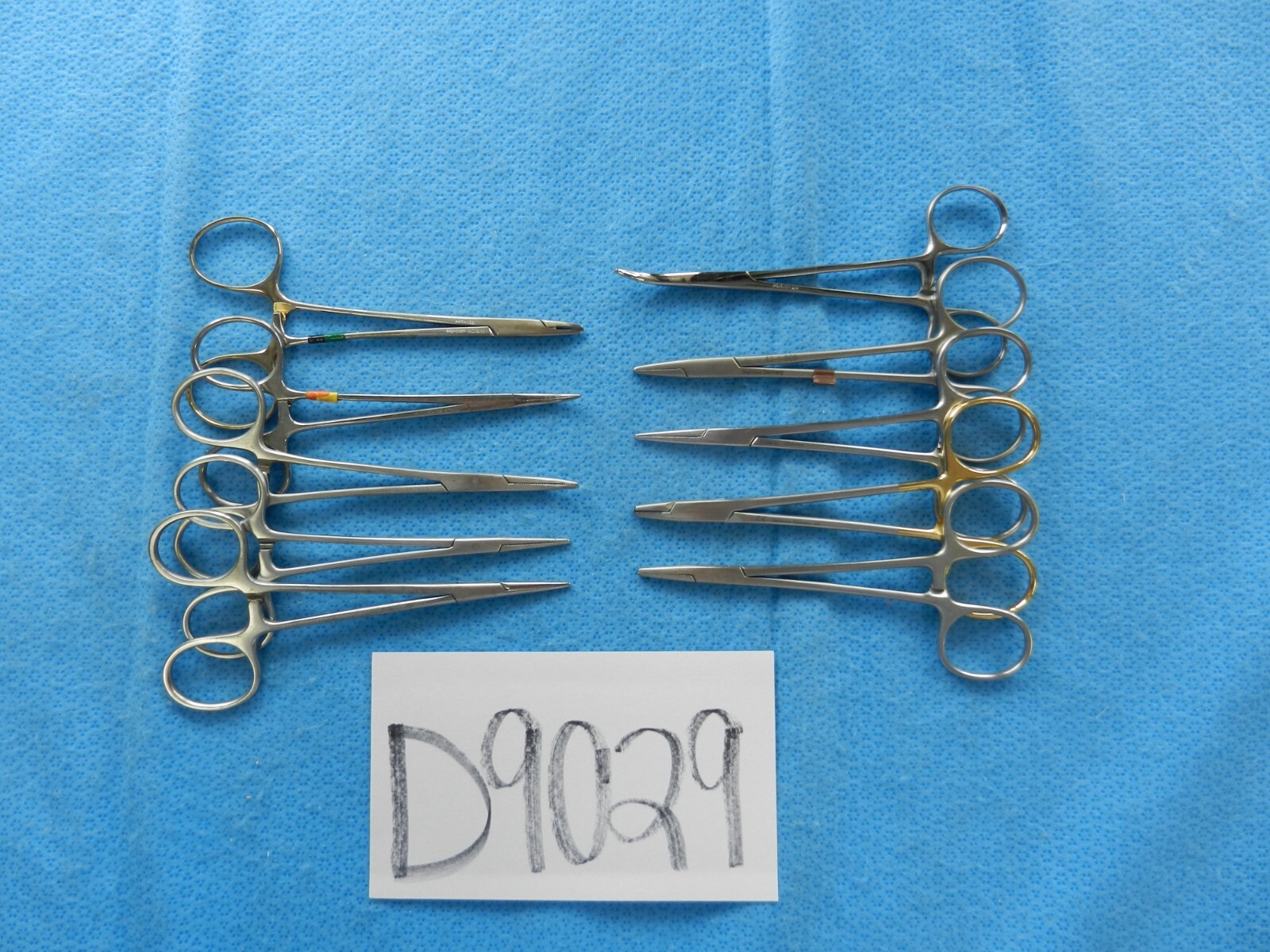 D9029 V. Mueller Codman Weck Lot of 10 Straight/Curved Forceps Approx. 12cm